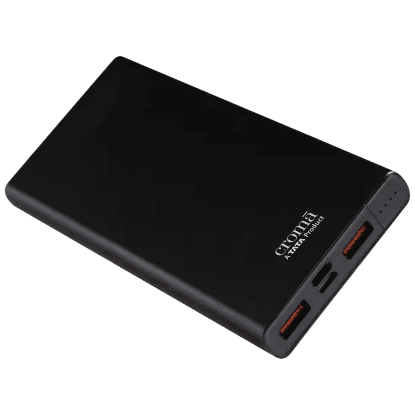 Croma 10000 mAh 22.5W Fast Charging Power Bank (2 Type A, 1 PD Type C & 1 Micro USB Port, Aluminium Casing, Apple Compatible, Black)_10