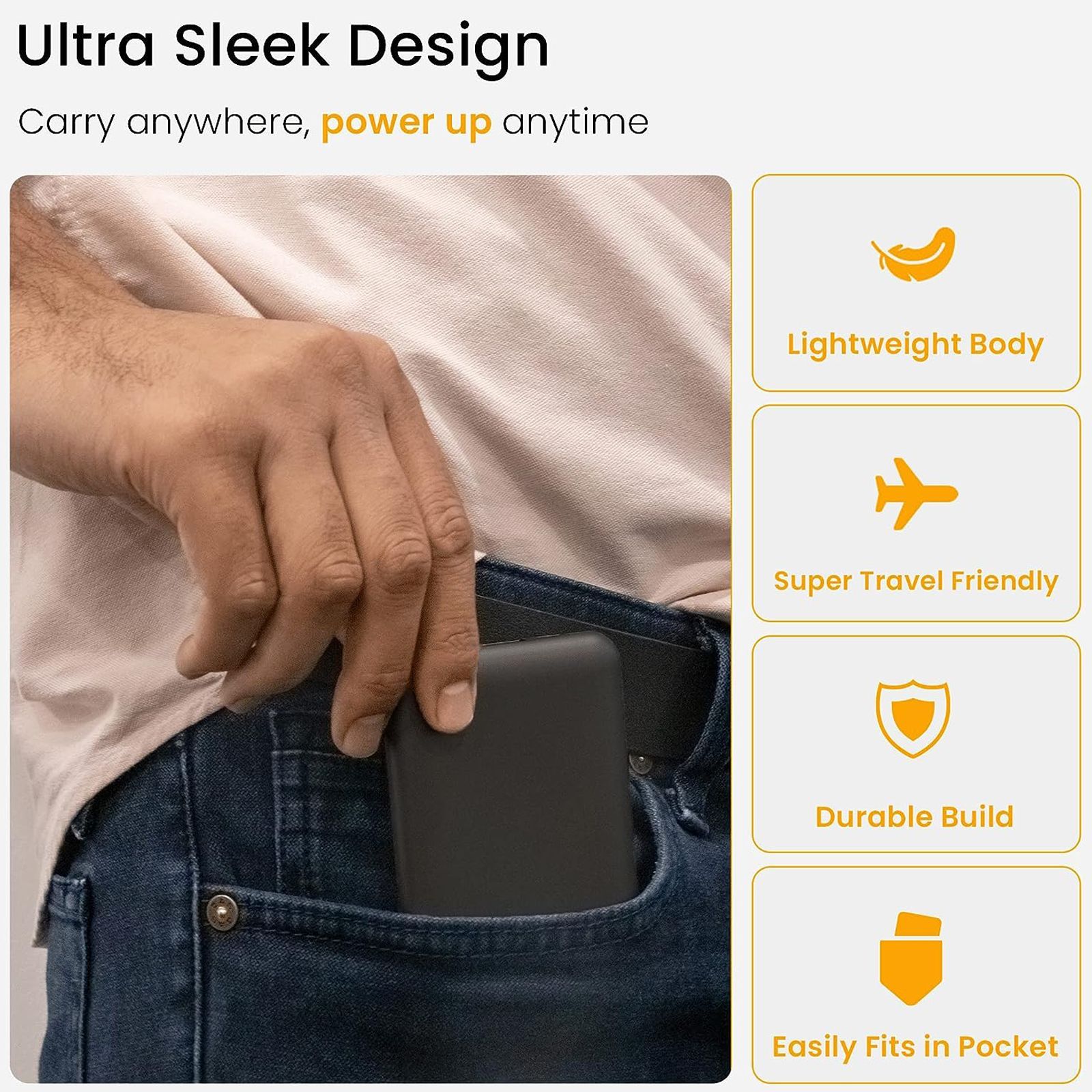 ambrane Powerlit 10000 mAh 22.5W Fast Charging Power Bank (1 Type A and 1 Type C Ports, Dual BoostedSpeed Output, Black) ambrane Powerlit 10000 mAh 22.5W Fast Charging Power Bank (1 Type A and 1 Type C Ports, Dual BoostedSpeed Output, Black)_6