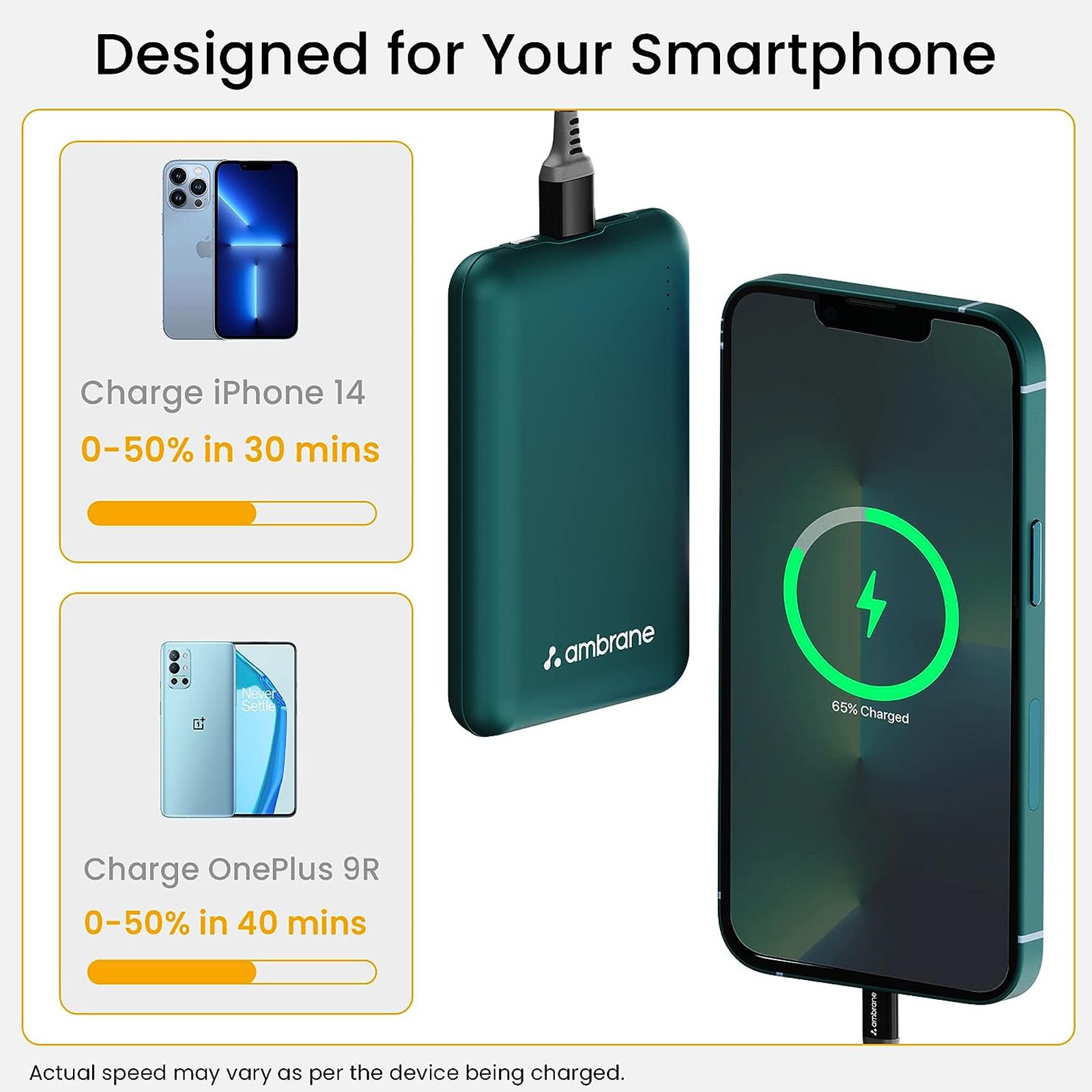 ambrane Powerlit 10000 mAh 22.5W Fast Charging Power Bank (1 Type A and 1 Type C Ports, Dual BoostedSpeed Output, Green) ambrane Powerlit 10000 mAh 22.5W Fast Charging Power Bank (1 Type A and 1 Type C Ports, Dual BoostedSpeed Output, Green)_7