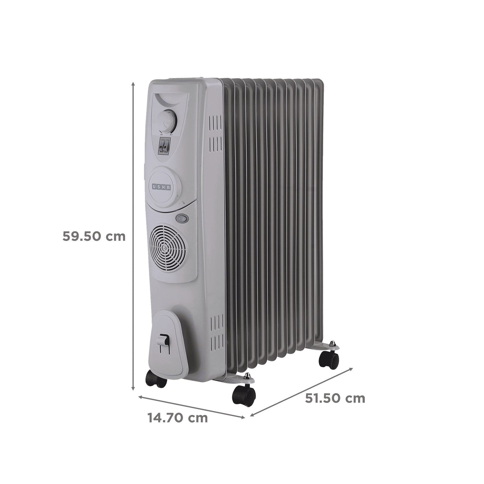 USHA 4211 F 2500W PTC Oil Filled Radiator Room Heater with IP23 Protection (Adjustable Thermostat_2