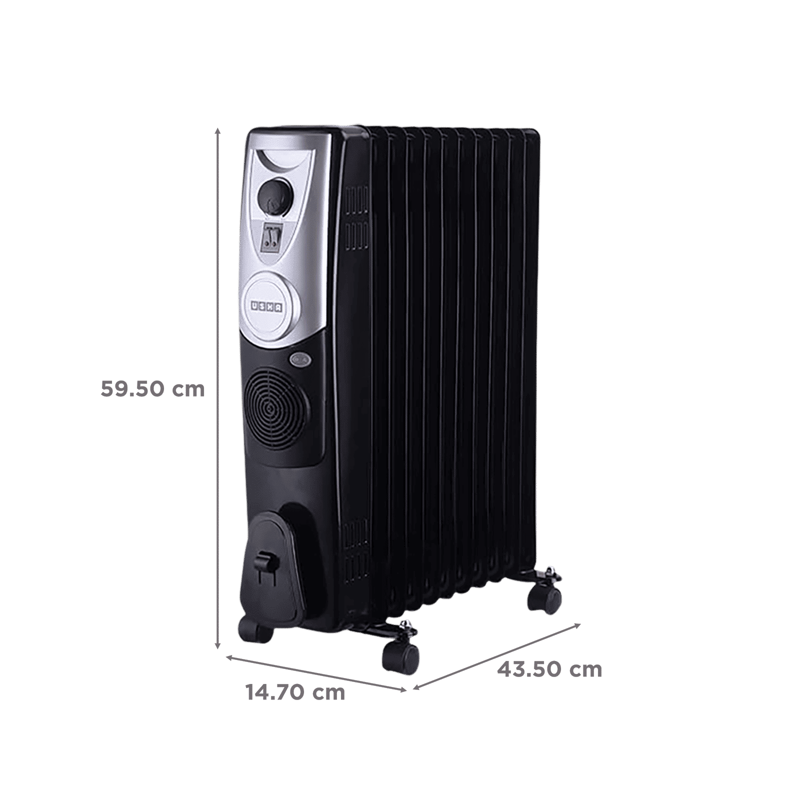 USHA 4209 F 2400W PTC Oil Filled Radiator Room Heater with Rust Protection (Adjustable Thermostat_2