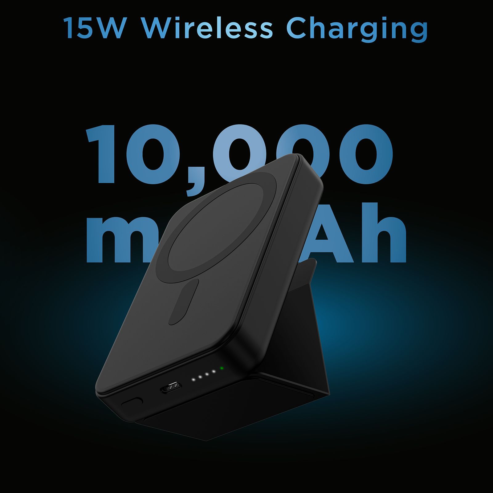 urbn MagTag 10000 mAh 20W Fast Charging Power Bank (2 Type C Ports, Wireless Charging with Stand, Black)_13
