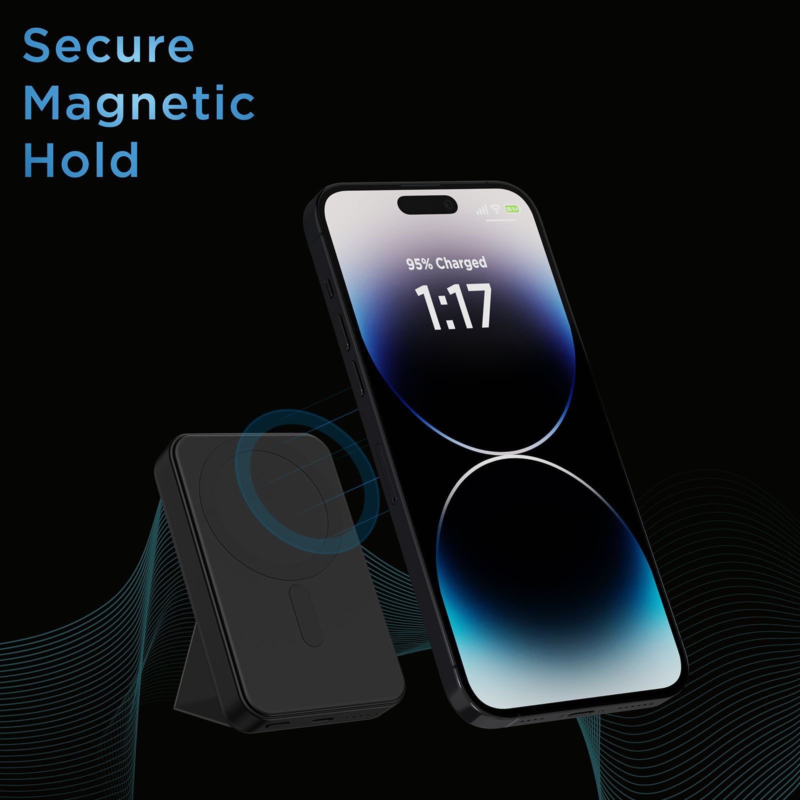 urbn MagTag 10000 mAh 20W Fast Charging Power Bank (2 Type C Ports, Wireless Charging with Stand, Black)_16