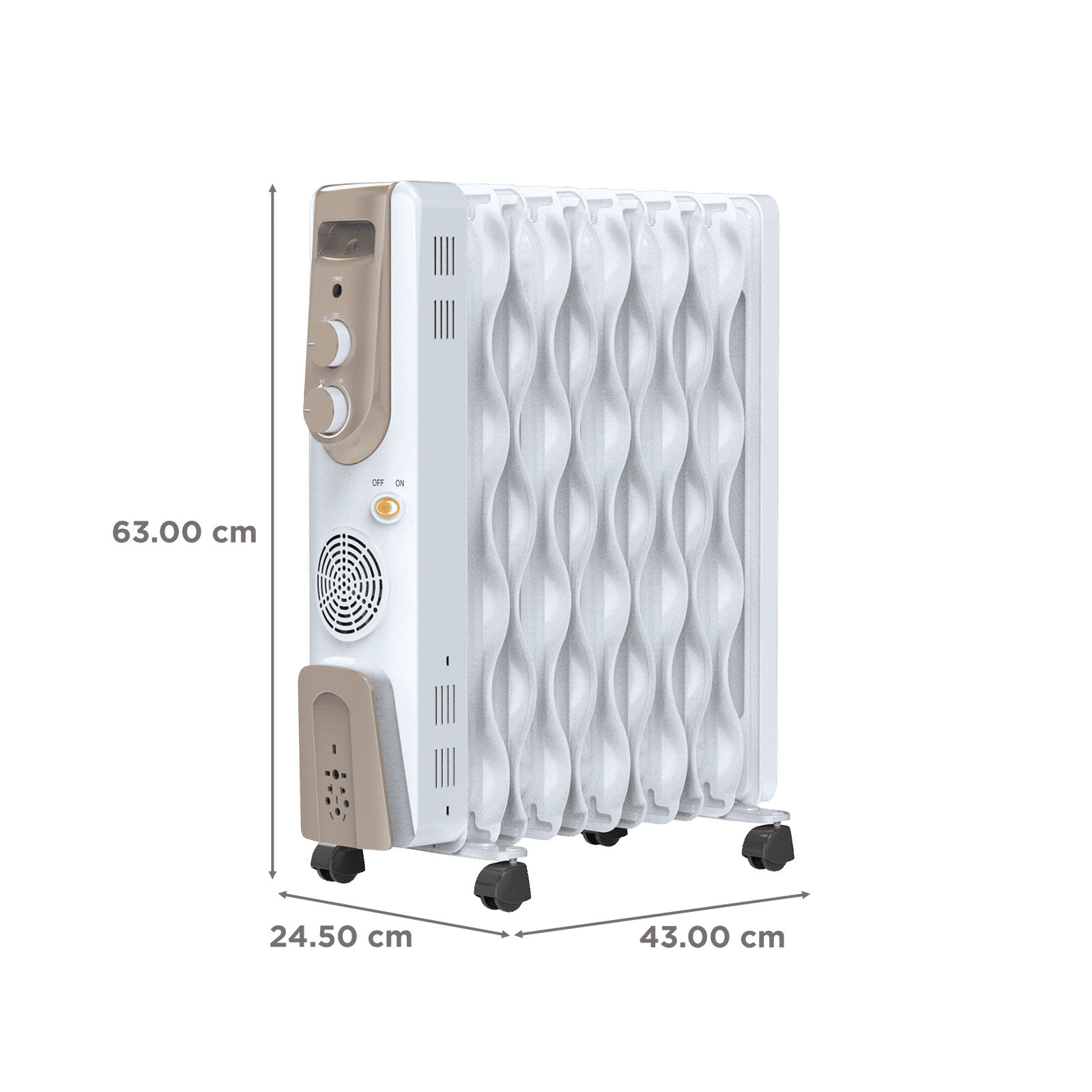 BAJAJ Vienna OFR 9F 2000W Oil Filled Radiator Room Heater with Automatic Thermal Cutout (Adjustable Thermostat_2