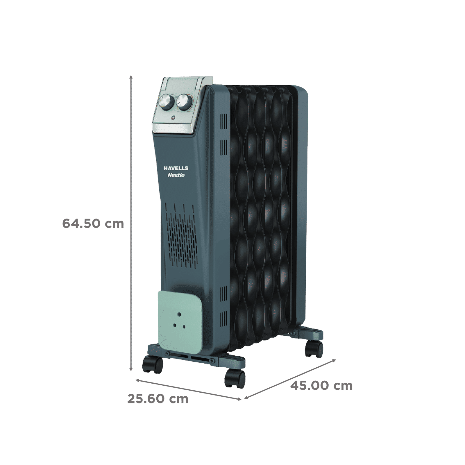 HAVELLS Hestio 2400W PTC Fan Oil Filled Radiator Room Heater with 9 Wave Fins (Thermostatic Heat Control_2