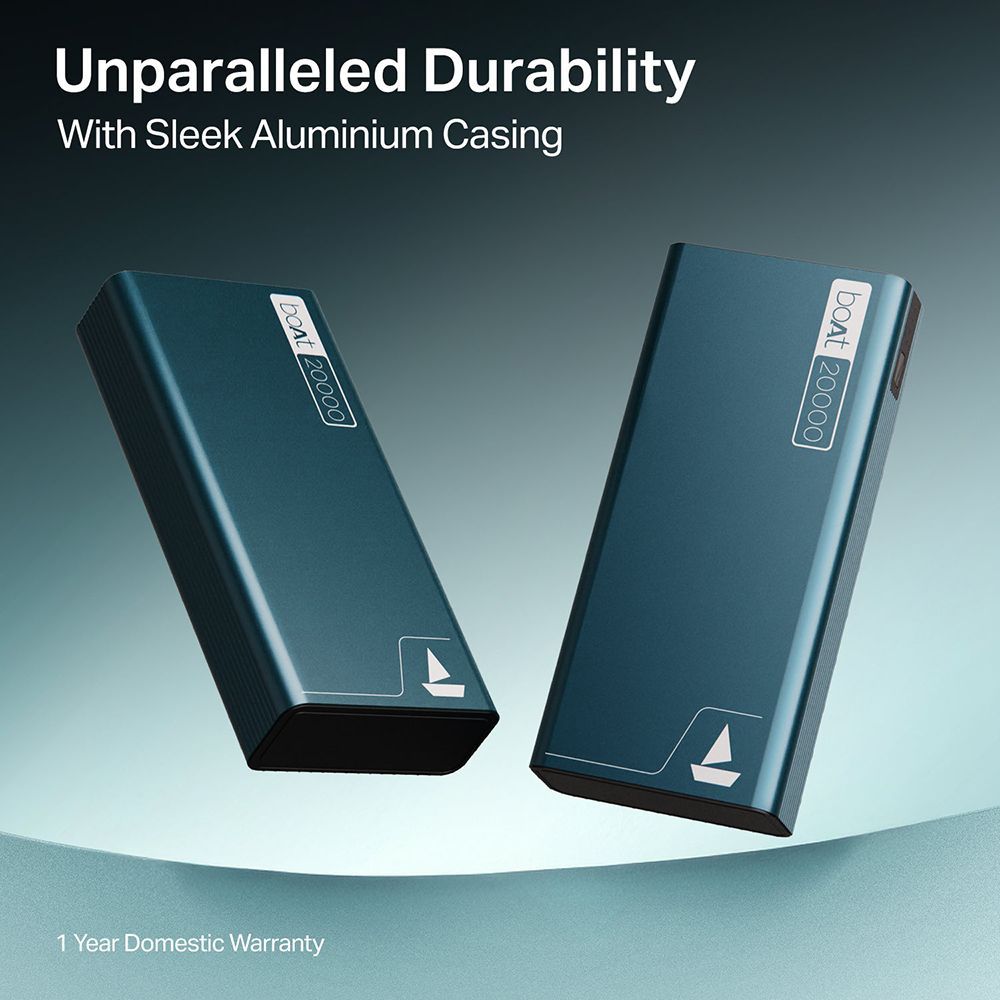 boAt Energyshroom PB400 20000 mAh 22.5W Fast Charging Power Bank (2 Type A, 1 Micro USB & 1 Type C Ports, Sleek Aluminium Casing, Battery Discharge Protection, Steel Blue)_9