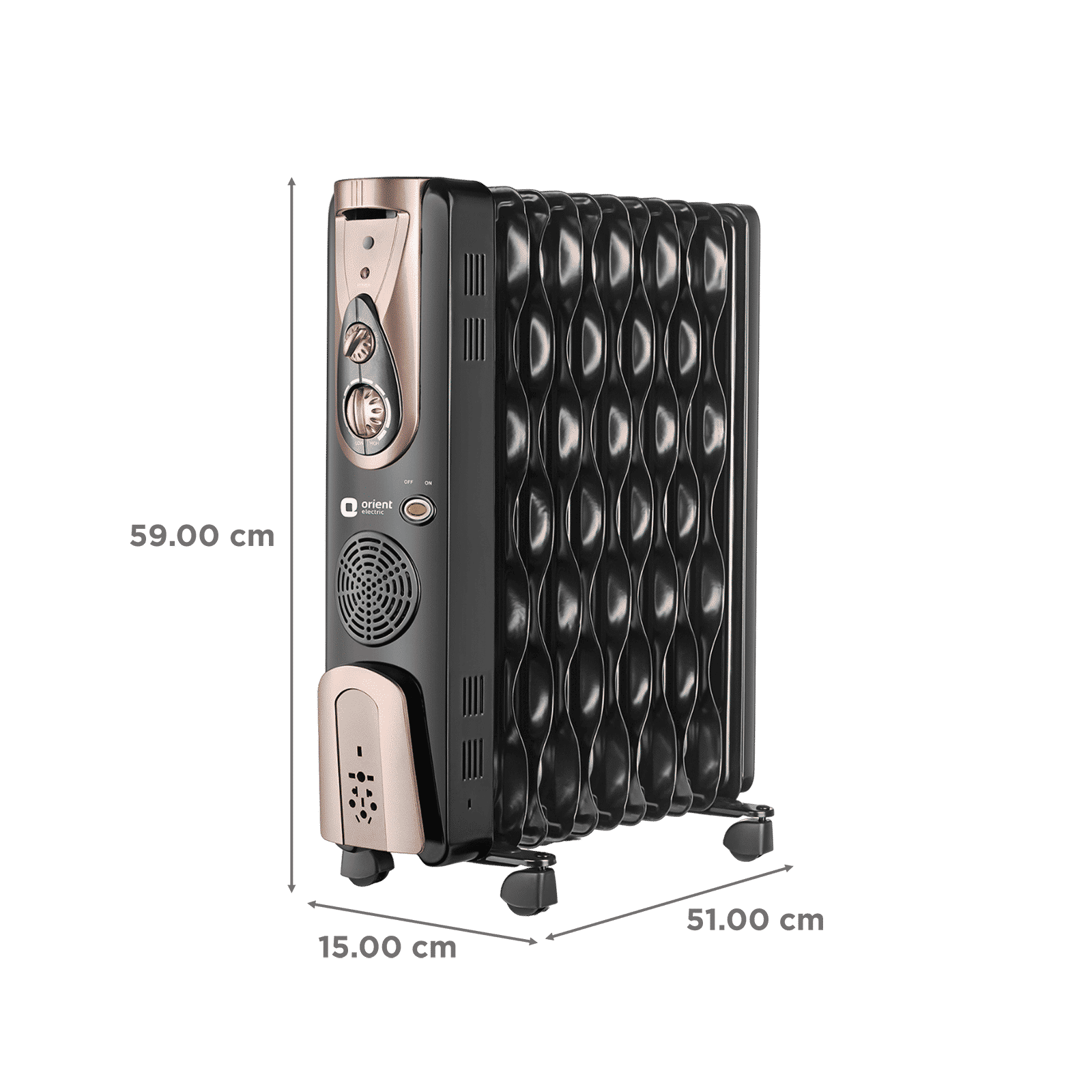 Orient Comforter Collection 2900W PTC Fan Oil Filled Radiator Room Heater with 13 Fins (Auto Shut-off_2