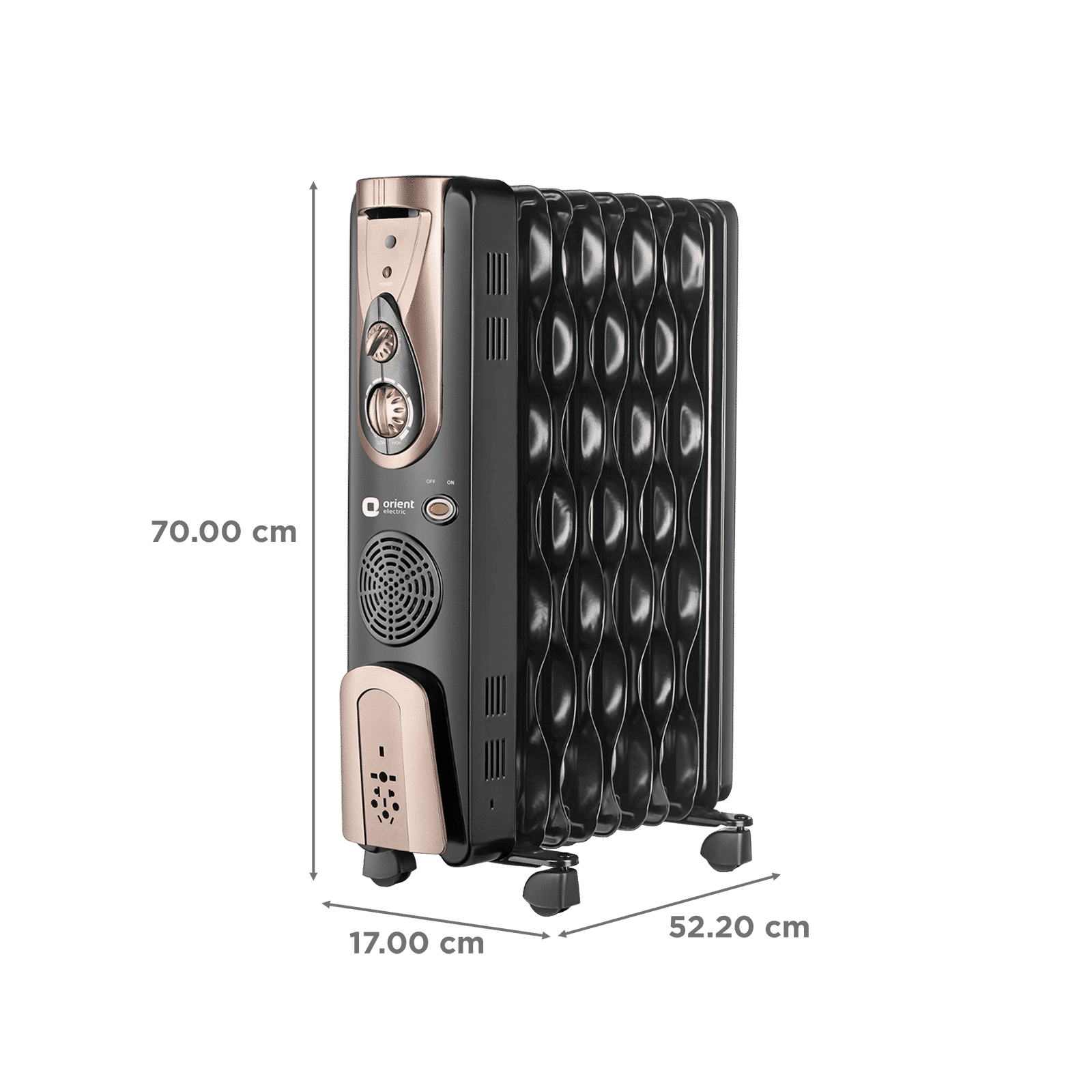 Orient Comforter Collection 2400W PTC Fan Oil Filled Radiator Room Heater with 9 Fins (Auto Shut-off_2