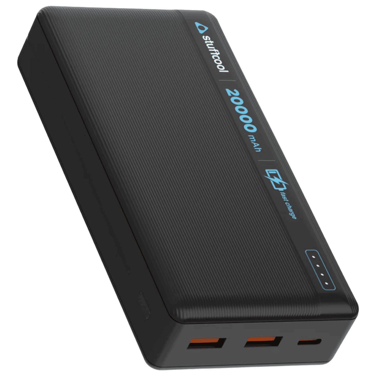 stuffcool Major Plus 20000 mAh 22.5W Fast Charging Power Bank (2 Type A, 1 Micro USB and 1 Type C Port, Short Circuit Protection, Black)_1