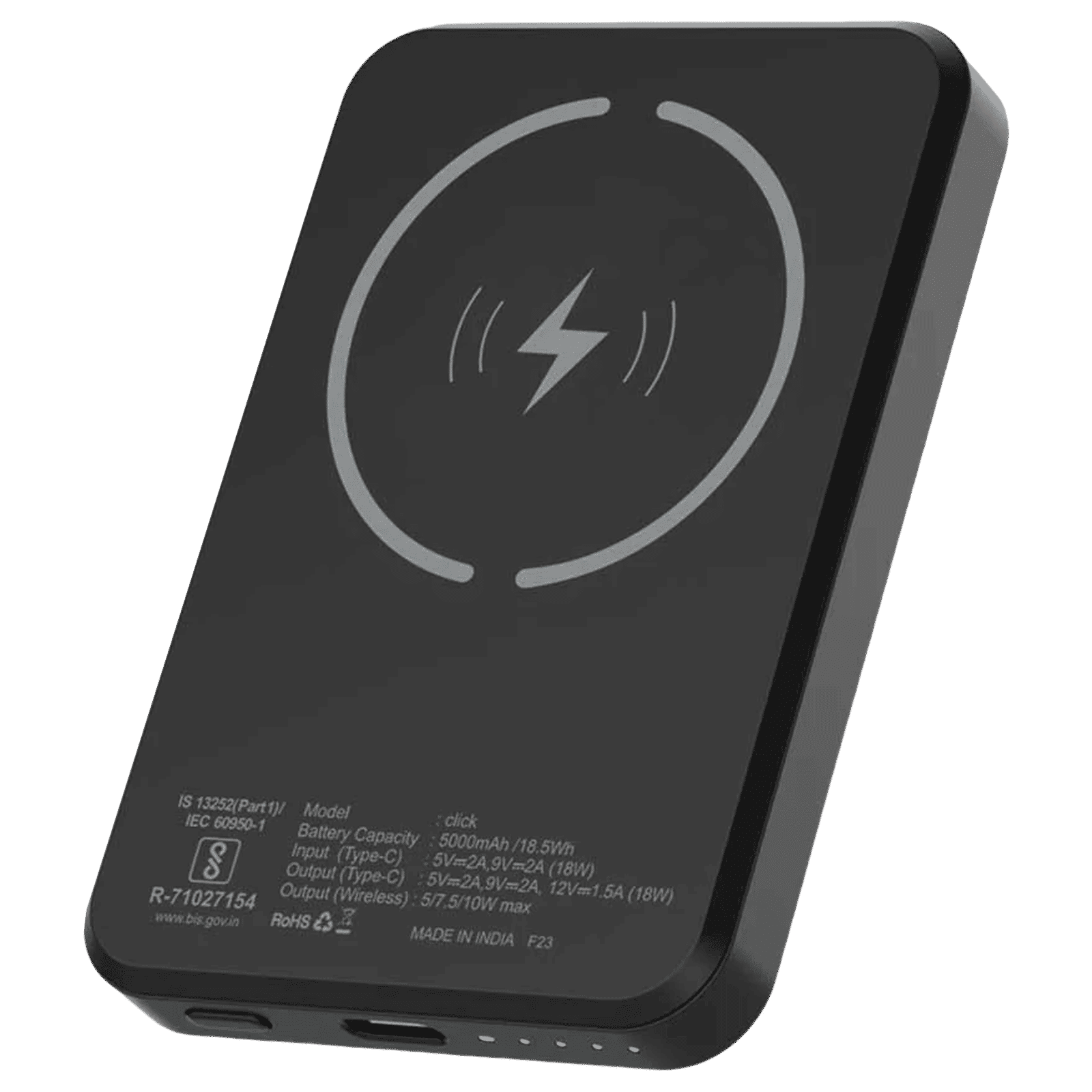 stuffcool Click 5000 mAh 18W Fast Charging Power Bank (1 Type C Port, Short Circuit Protection, Matte Black) stuffcool Click 5000 mAh 18W Fast Charging Power Bank (1 Type C Port, Short Circuit Protection, Matte Black)_5