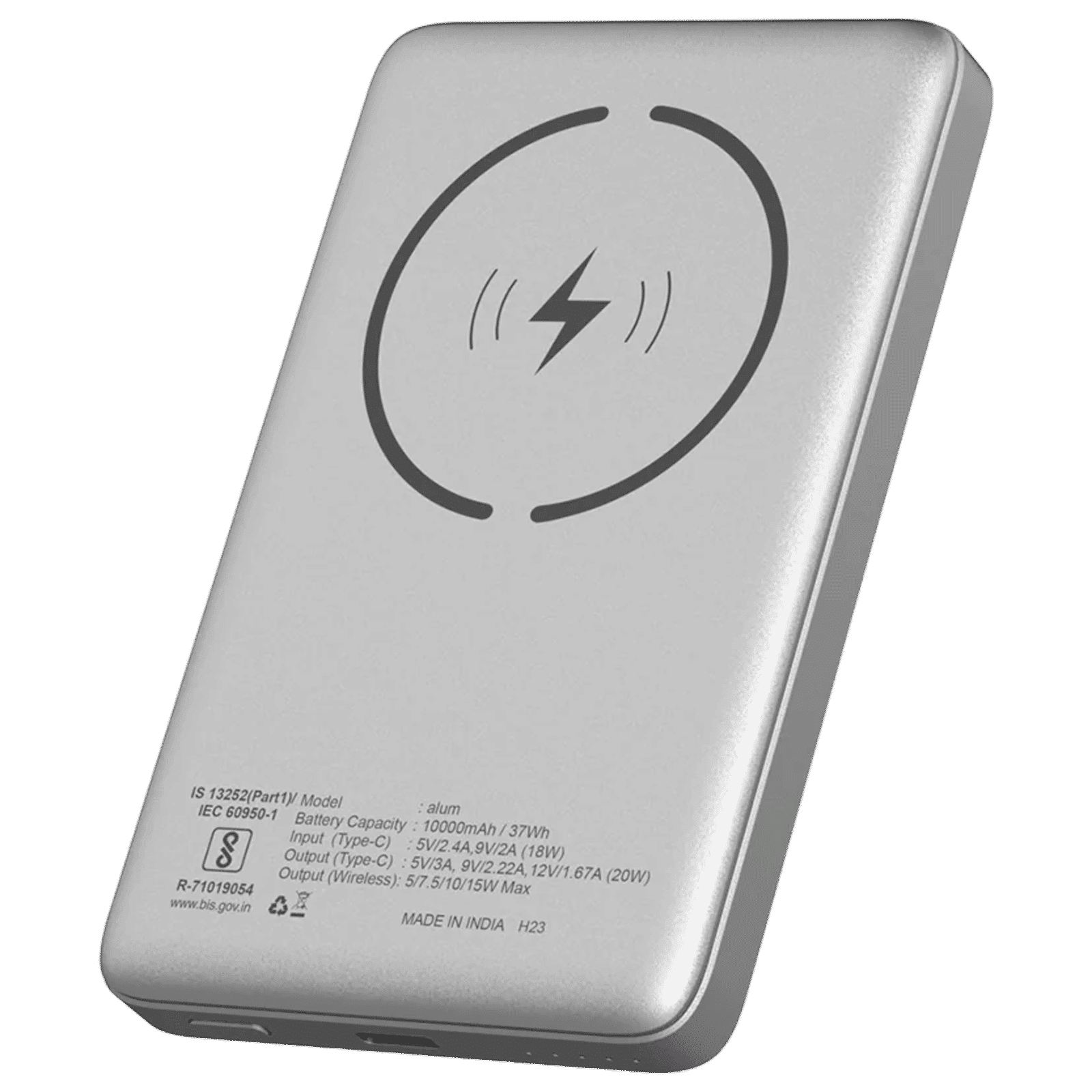 stuffcool Alum 10000 mAh 20W Fast Charging Power Bank (1 Type C Port, Short Circuit Protection, Silver)_2