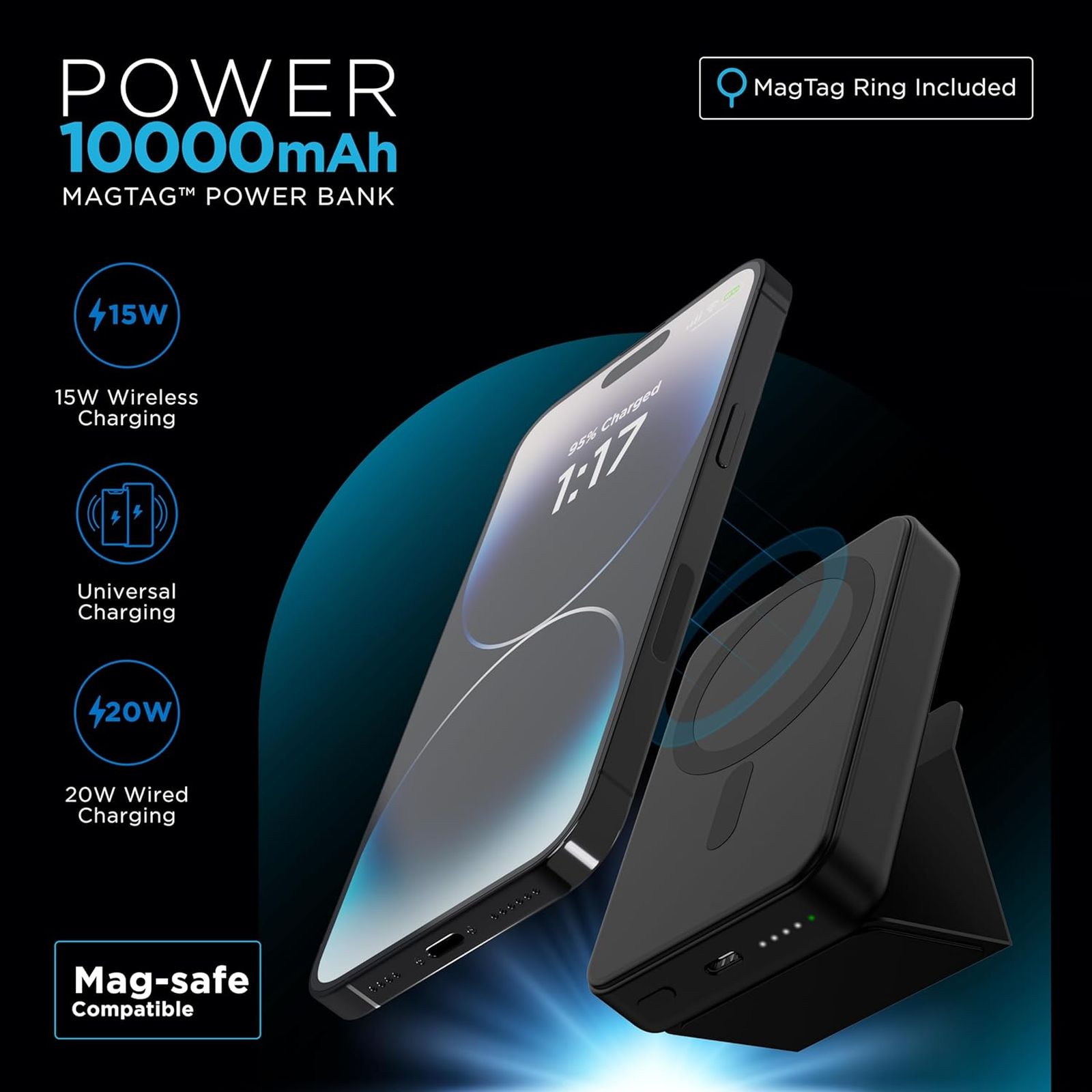 urbn UPR150 10000 mAh 15W Fast Charging Power Bank (1 Type C Port, MagSafe Compatible, Black) urbn UPR150 10000 mAh 15W Fast Charging Power Bank (1 Type C Port, MagSafe Compatible, Black)_11