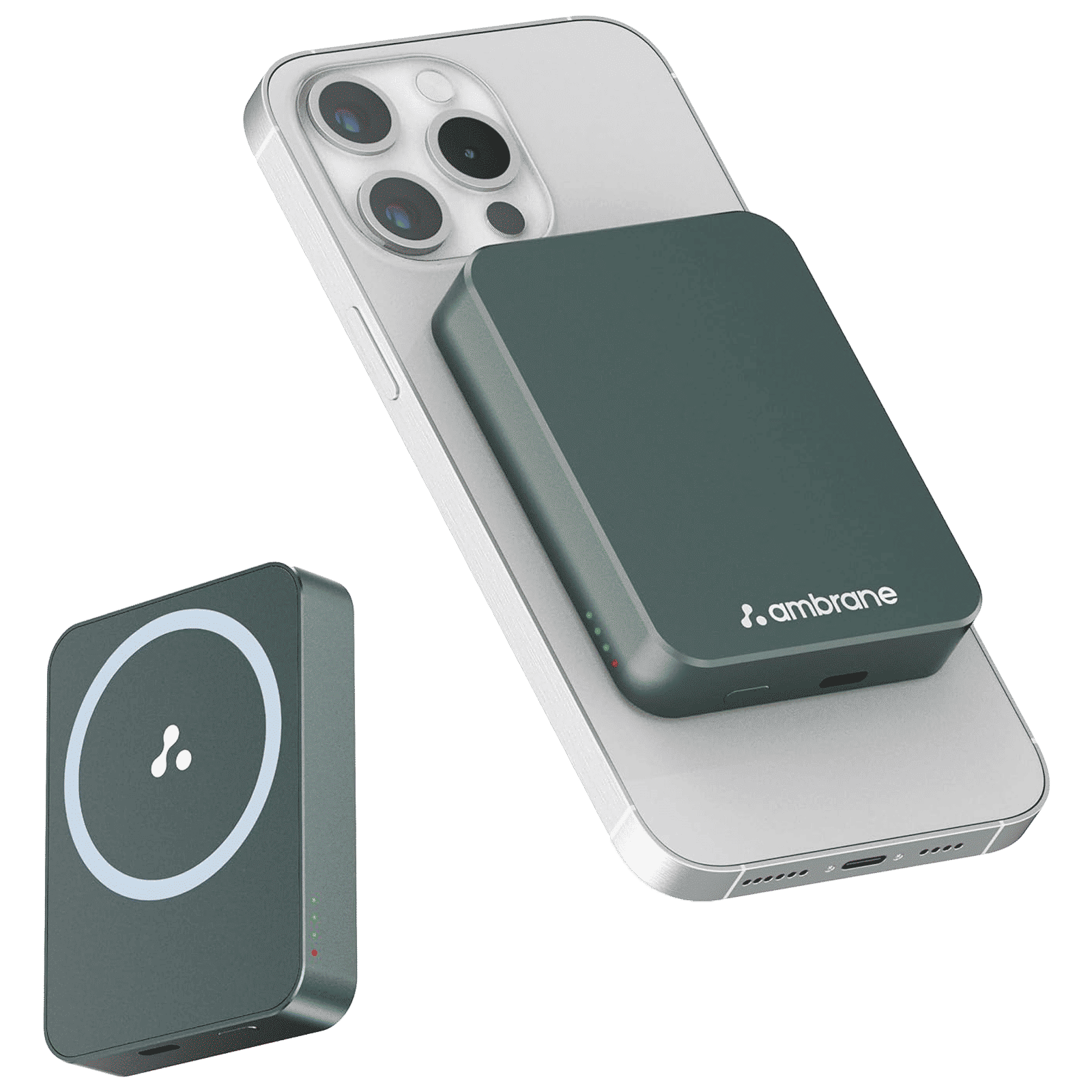ambrane Aerosync PB 5 5000 mAh 20W Fast Charging Power Bank (1 Type C Ports, Premium Metal Casing, Magsafe Compatibility, Green)_1