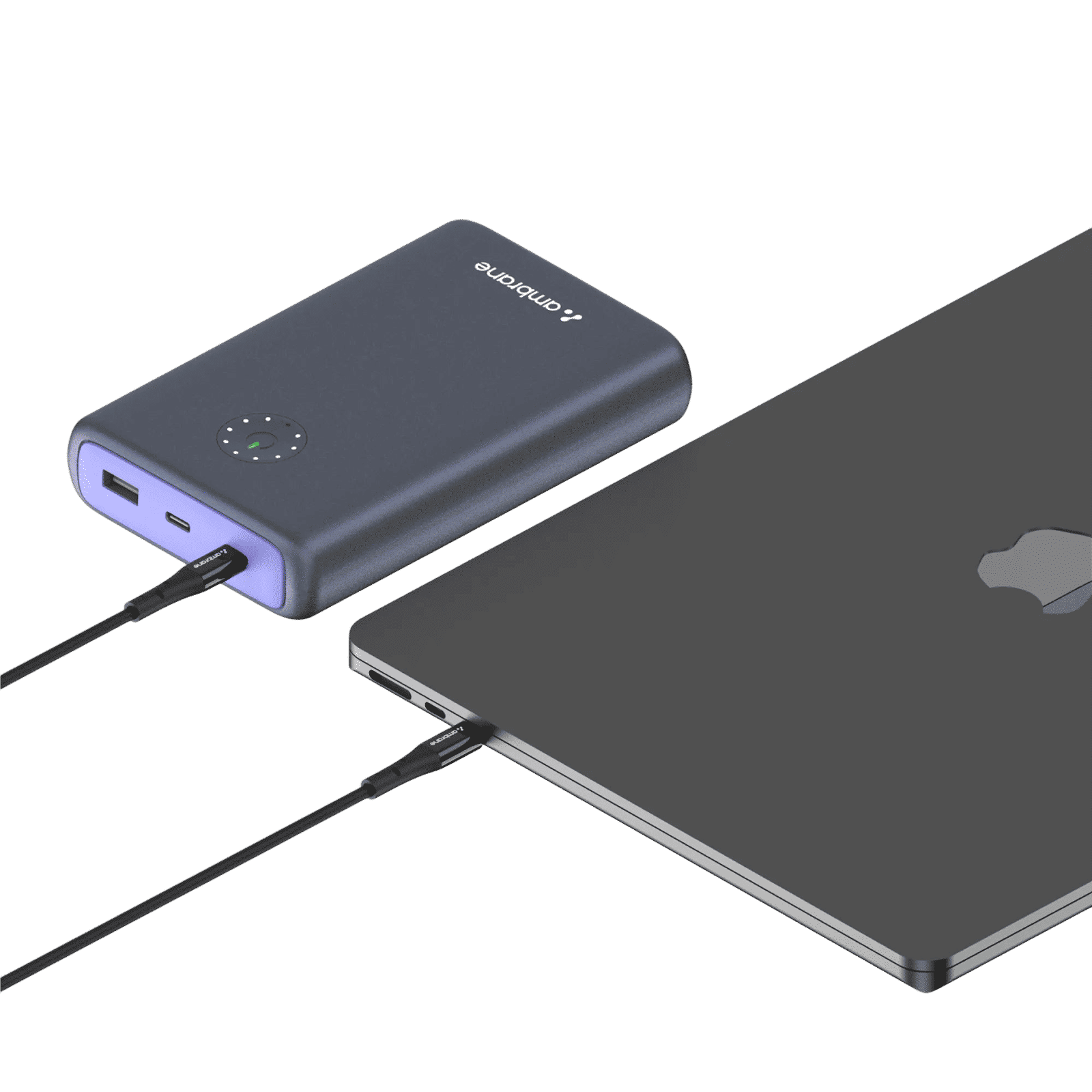 ambrane Powerlit Ultra Lite 20000 mAh 85W Fast Charging Power Bank (2 Type C & 1 Type A Ports, Multi Layers of Chipset Protection, Black)_4