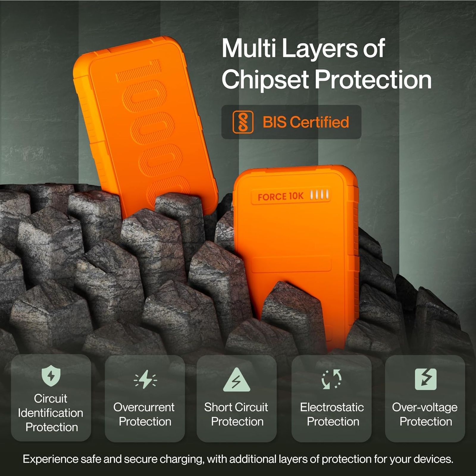 ambrane Force 10000 mAh 22.5W Fast Charging Power Bank (1 Type C & 1 Type A Ports, Multi-Layers of Chipset Protection, Green)_8