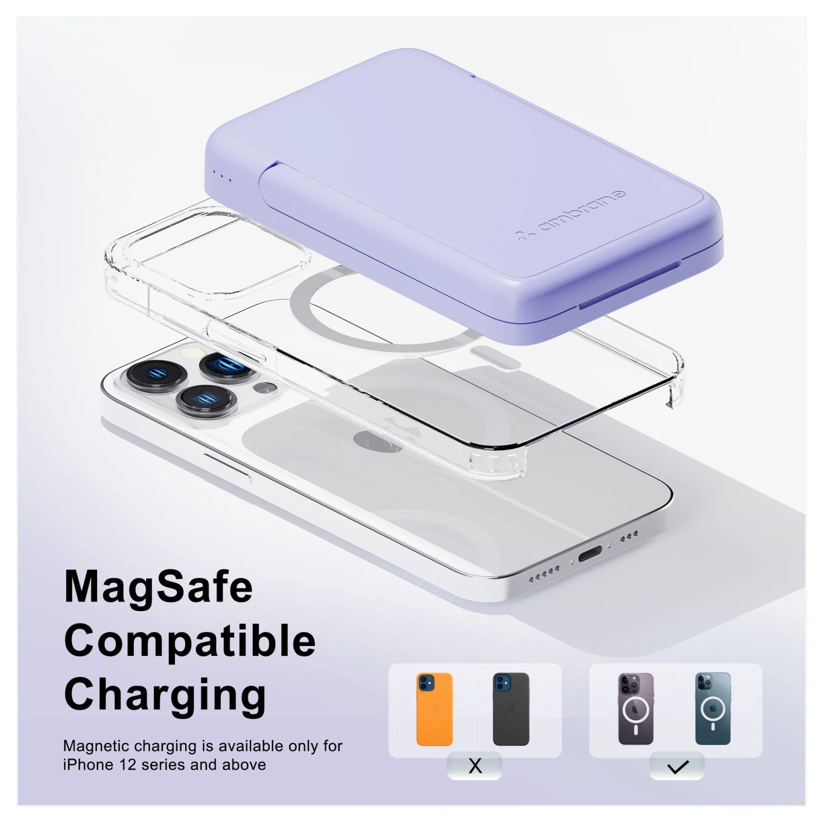 ambrane AeroSync PB 10 10000 mAh 15W Fast Charging Power Bank (1 Type A and 1 Type C Ports, Wireless Charging, Purple)_5