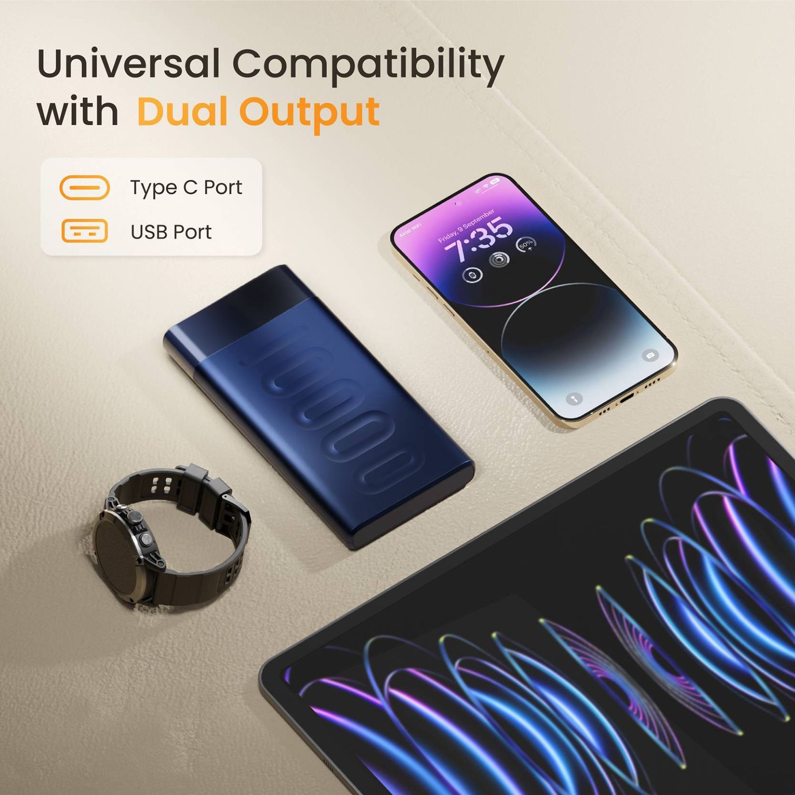 ambrane Stylo 10000 mAh 22.5W Fast Charging Power Bank (1 Type A & 1 Type C, 12 Layers of Advanced Chipset Protection, Blue)_8