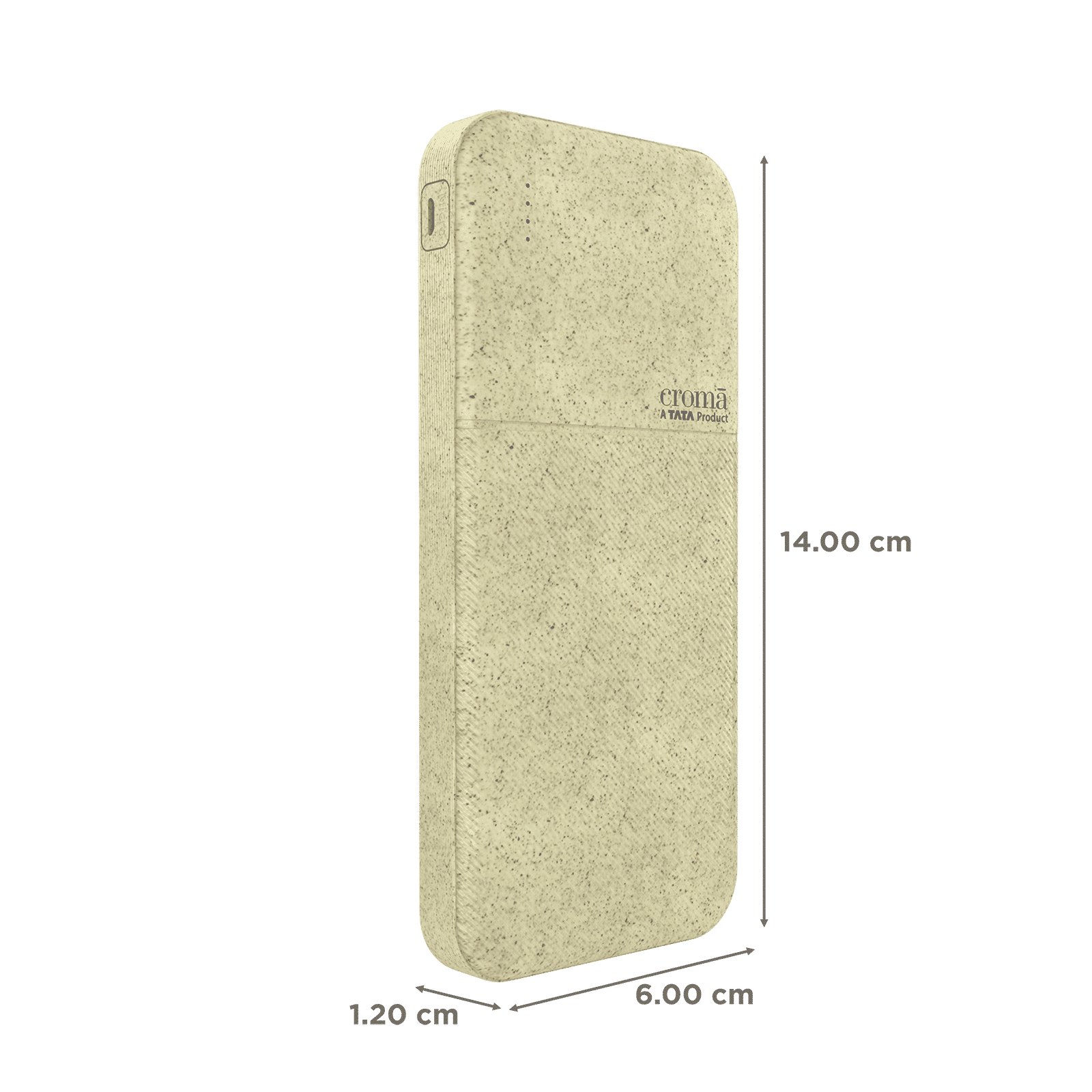 Croma 10000 mAh 22.5W Fast Charging Power Bank (2 Type A & 1 Type C Ports, Recycled Plastic Casing, Short Circuit Protection, Brown)_3