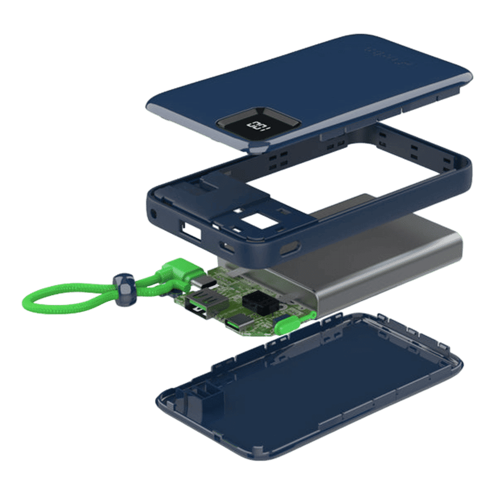 urbn Ultra Link 10000 mAh 22.5W Fast Charging Power Bank (1 Type A & 2 Type C Ports, Smart LED Display, Blue)_7