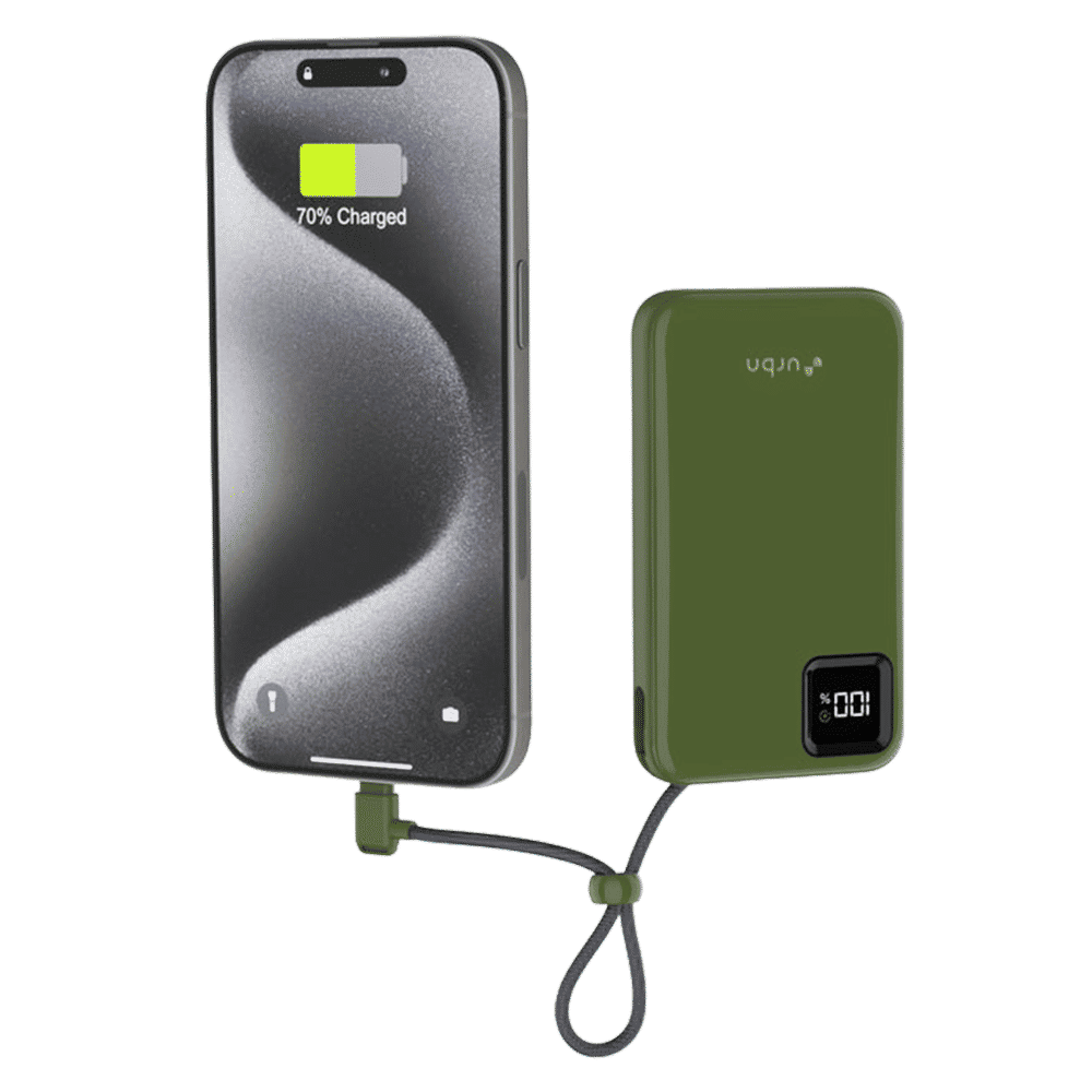 urbn Ultra Link 10000 mAh 22.5W Fast Charging Power Bank (1 Type A & 2 Type C Ports, Smart LED Display, Camo)_6