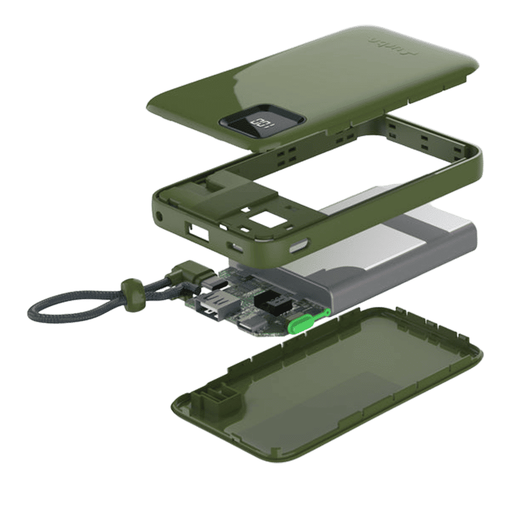 urbn Ultra Link 10000 mAh 22.5W Fast Charging Power Bank (1 Type A & 2 Type C Ports, Smart LED Display, Camo)_7