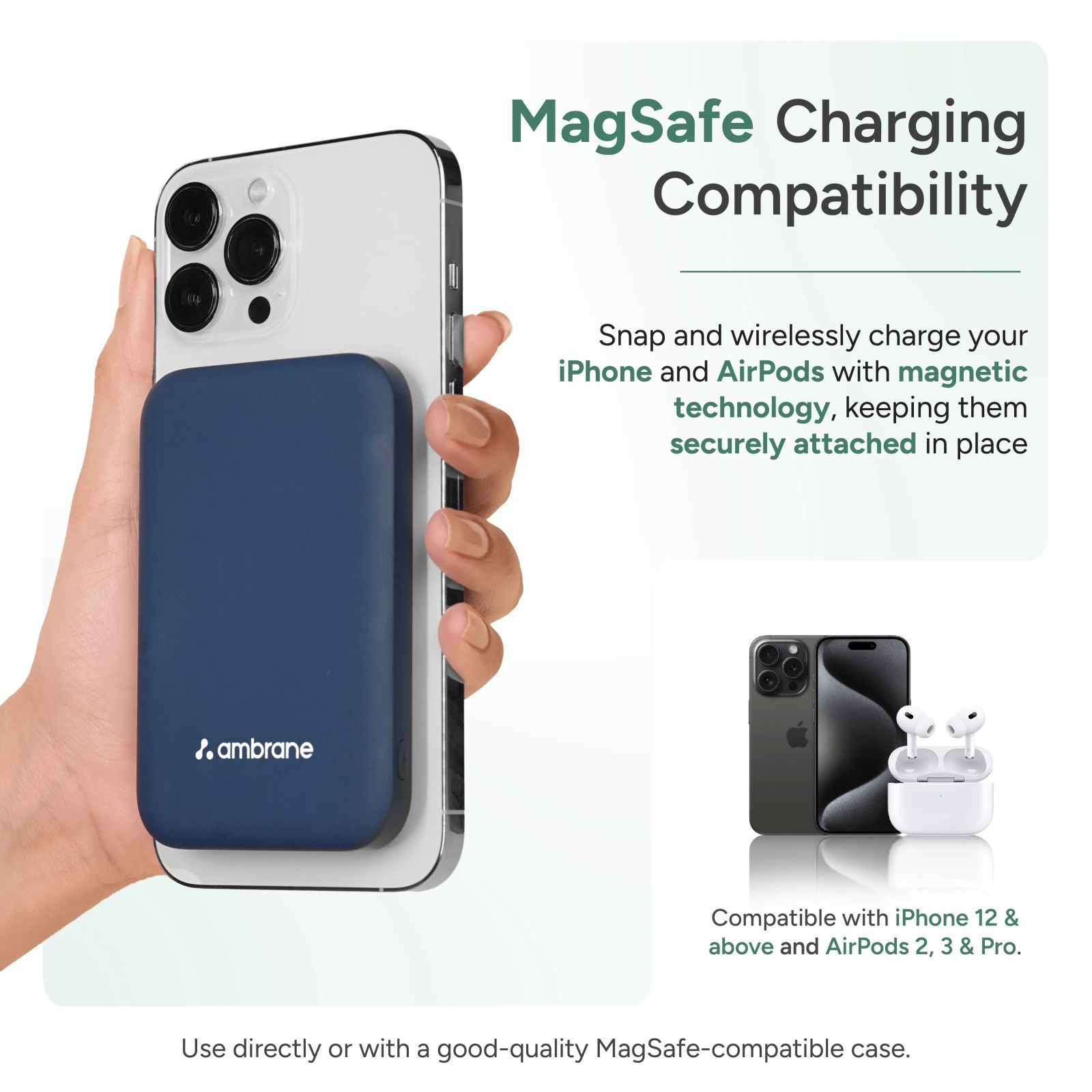 ambrane Aerosync PB 5S 5000 mAh 22.5W Fast Charging Power Bank (1 Type C & 1 Type A Ports, Premium Rubberized Finish, MagSafe Compatible, Silver)_4