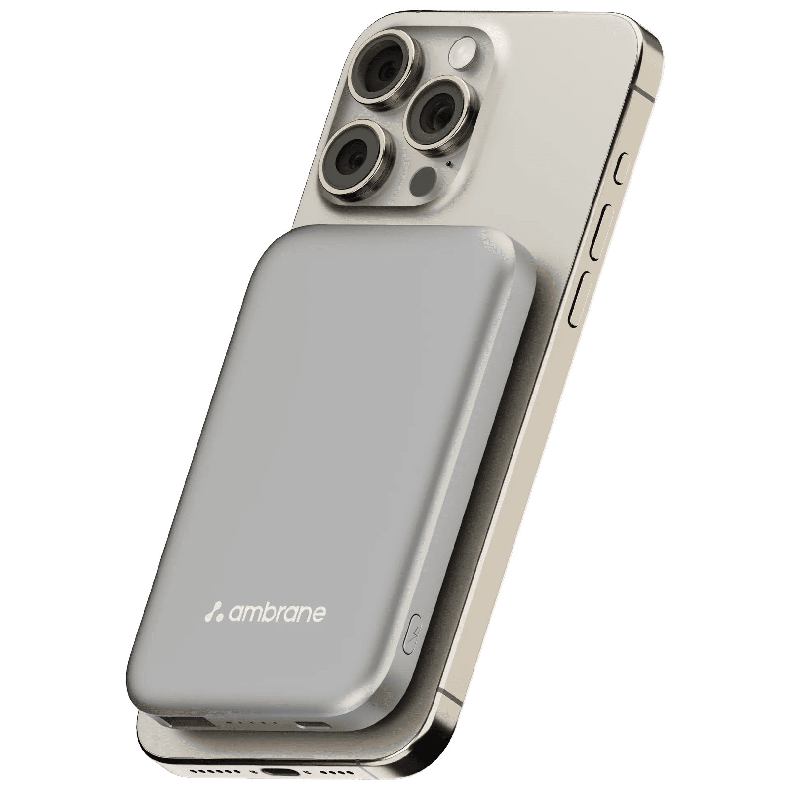 ambrane Aerosync PB 5S 5000 mAh 22.5W Fast Charging Power Bank (1 Type C & 1 Type A Ports, Premium Rubberized Finish, MagSafe Compatible, Silver)_1