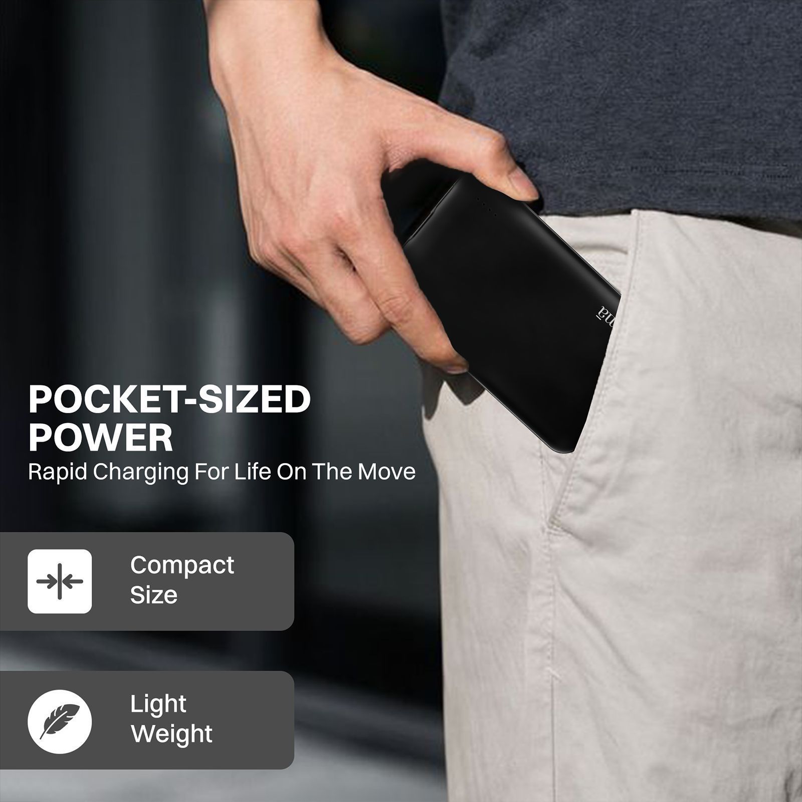 Croma 10000 mAh 22.5W Fast Charging Power Bank (1 Type A & 1 Type C Ports, Over Voltage Protection, Black)_6