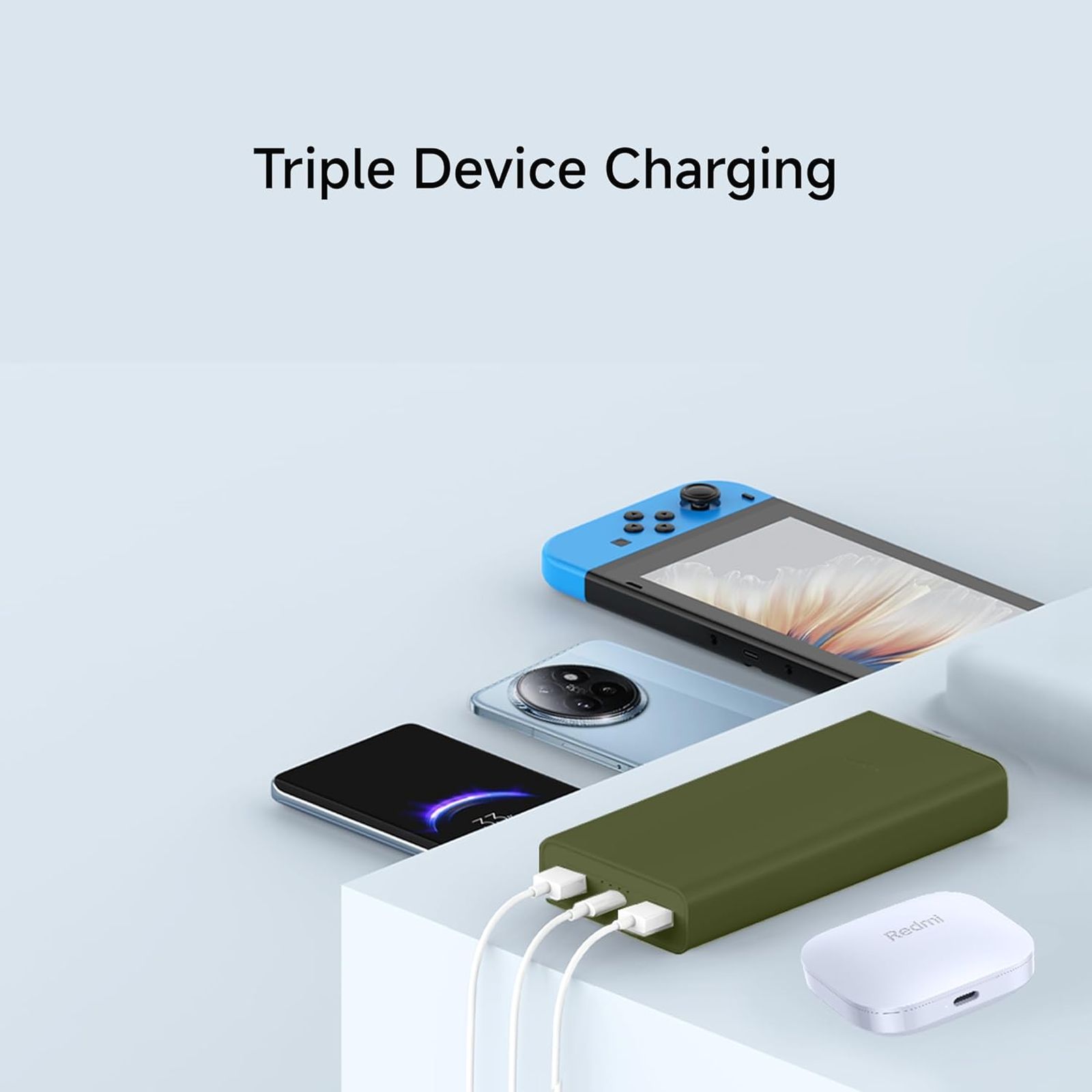 Xiaomi 4i 20000 mAh 33W Fast Charging Power Bank (2 Type A & 1 Type C Ports, PC+ABS Casing, Nitro Green)_4
