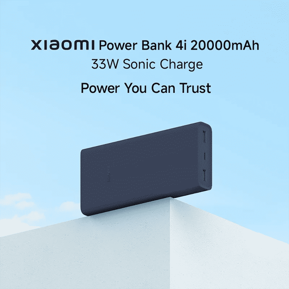 Xiaomi 4i 20000 mAh 33W Fast Charging Power Bank (2 Type A & 1 Type C Ports, PC+ABS Casing, Turbo Blue)_4