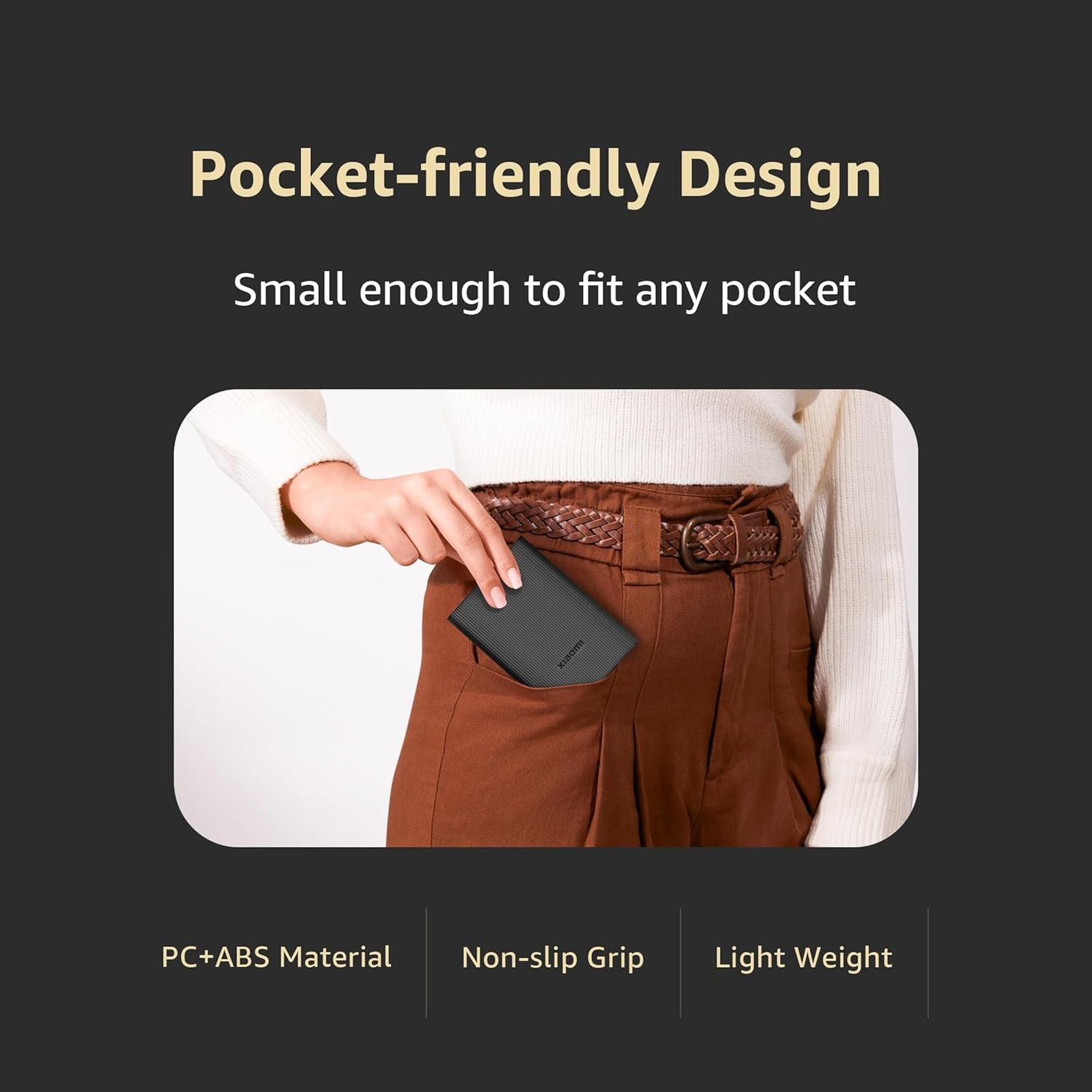 Xiaomi Pocket Pro 10000 mAh 33W Fast Charging Power Bank (2 Type A & 1 Type C Ports, PC plus ABS Casing, Short Circuit Protection, Black)_8