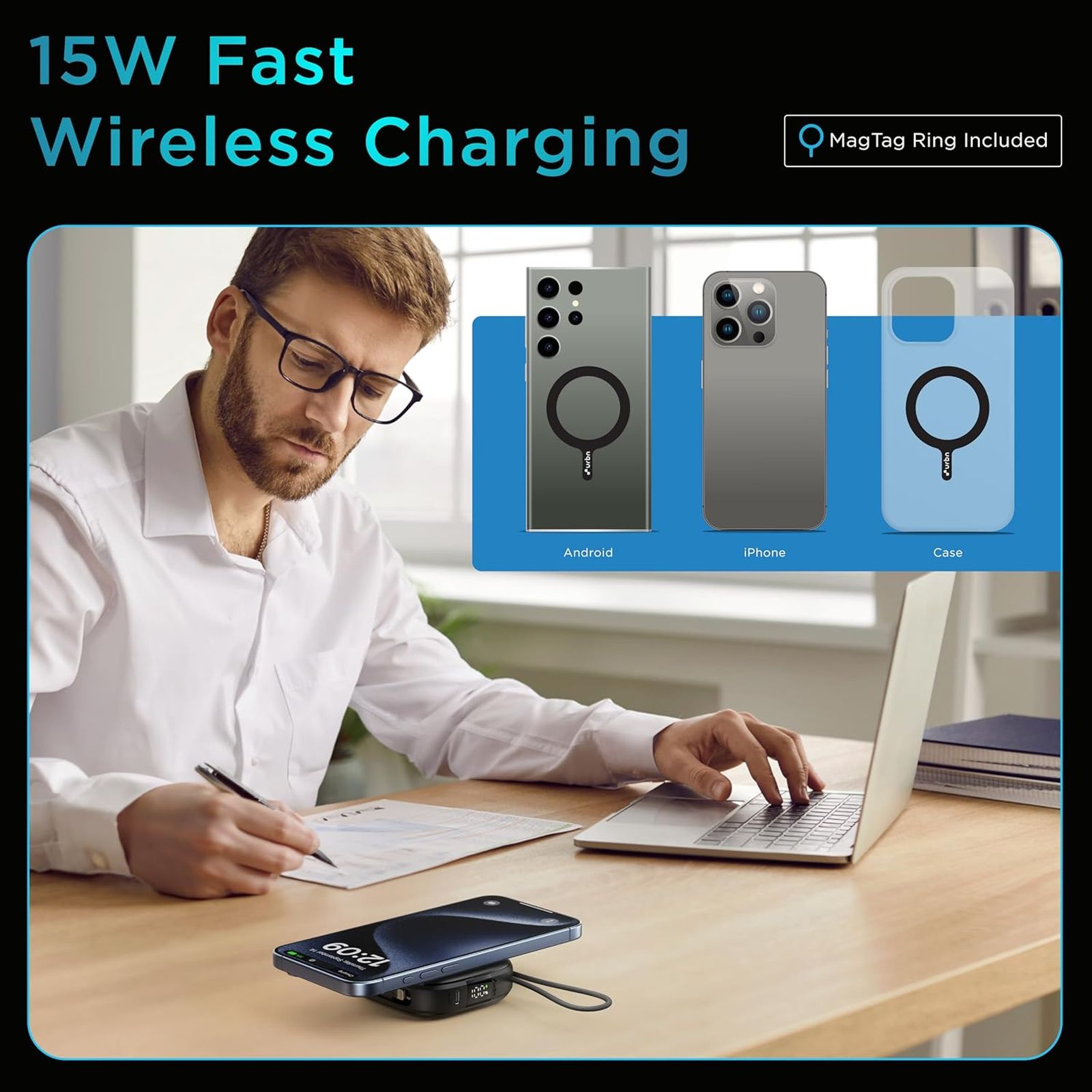 urbn Atom Link 10000 mAh 18W Fast Charging Power Bank (1 Type C Port, 12 Layers Circuit Protection, Black)_6