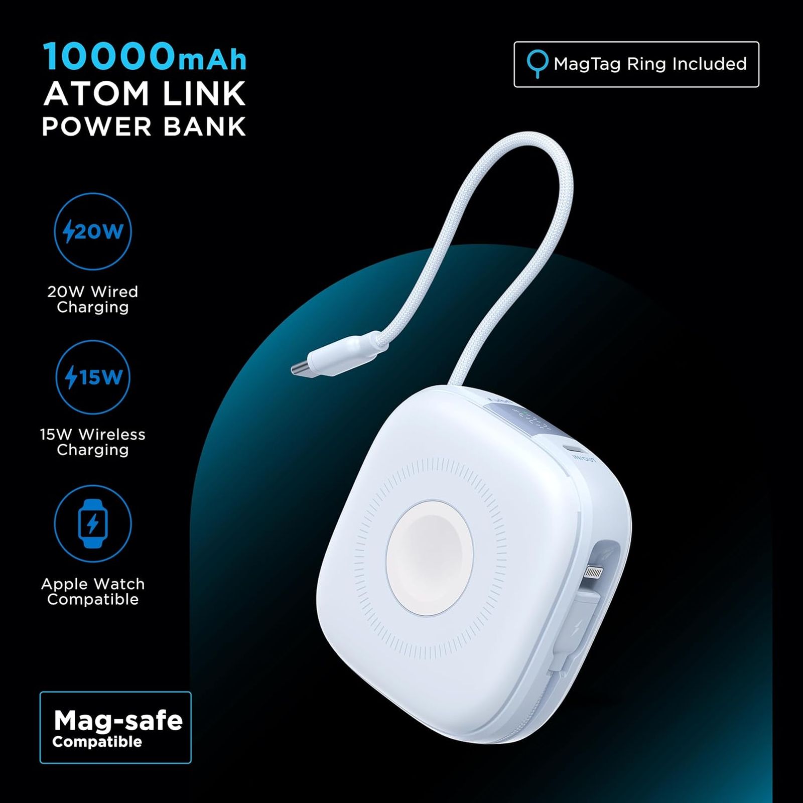 urbn Atom Link 10000 mAh 18W Fast Charging Power Bank (1 Type C Port, 12 Layers Circuit Protection, Light Blue) urbn Atom Link 10000 mAh 18W Fast Charging Power Bank (1 Type C Port, 12 Layers Circuit Protection, Light Blue)_4