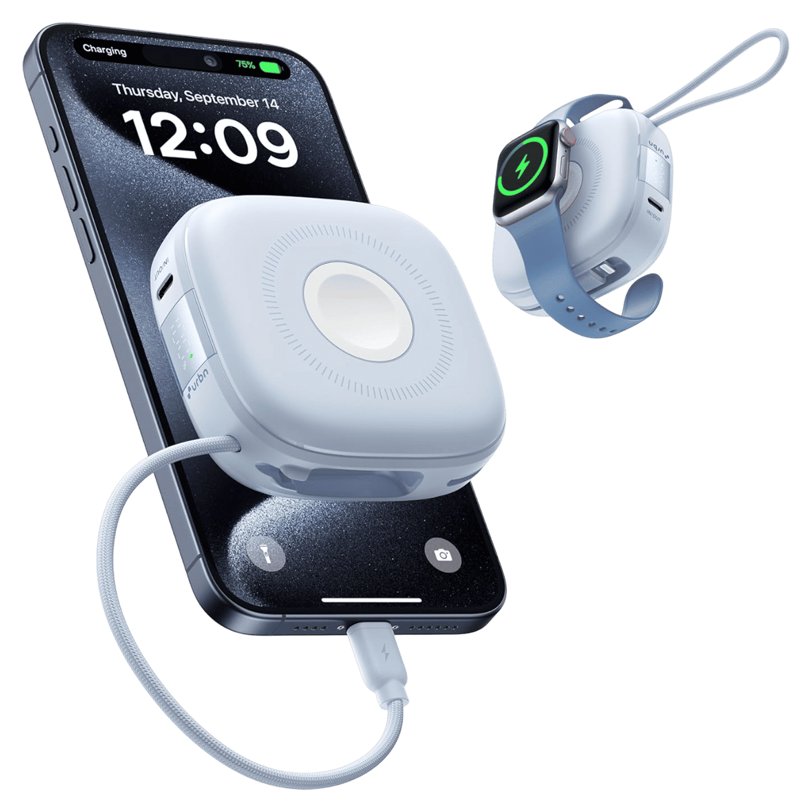 urbn Atom Link 10000 mAh 18W Fast Charging Power Bank (1 Type C Port, 12 Layers Circuit Protection, Light Blue) urbn Atom Link 10000 mAh 18W Fast Charging Power Bank (1 Type C Port, 12 Layers Circuit Protection, Light Blue)_1