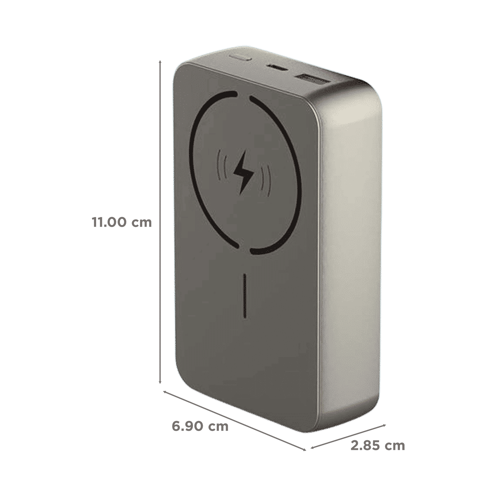 stuffcool Click 20 20000 mAh 20W Fast Charging Power Bank (1 Type A Port, 1 Type C Port, LED Display, Titanium)_2