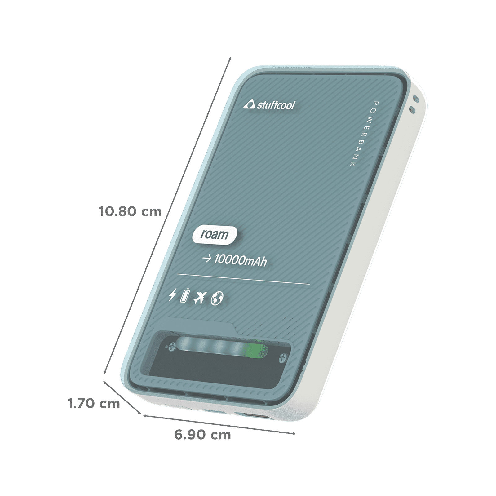 stuffcool Roam 10000 mAh 22.5W Fast Charging Power Bank (1 Type A Port, 1 Type C Port, LED Indicator, White)_2