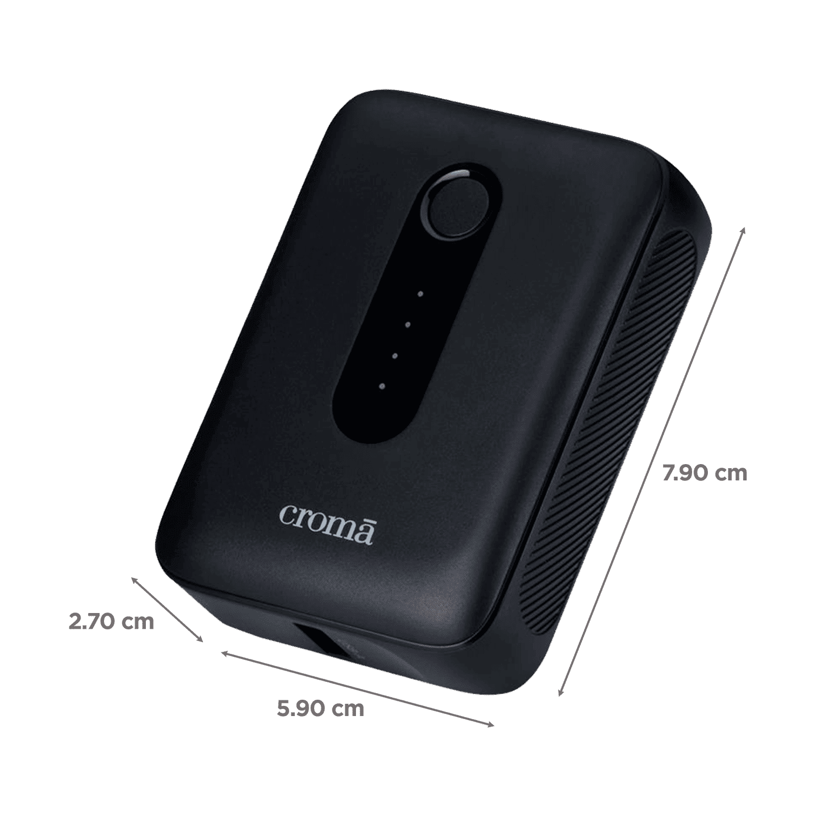 Croma Compact 10000 mAh 30W Fast Charging Power Bank (1 Type A & 1 Type C Port, Multi-Level Protection for Safe Charging, Black)_2