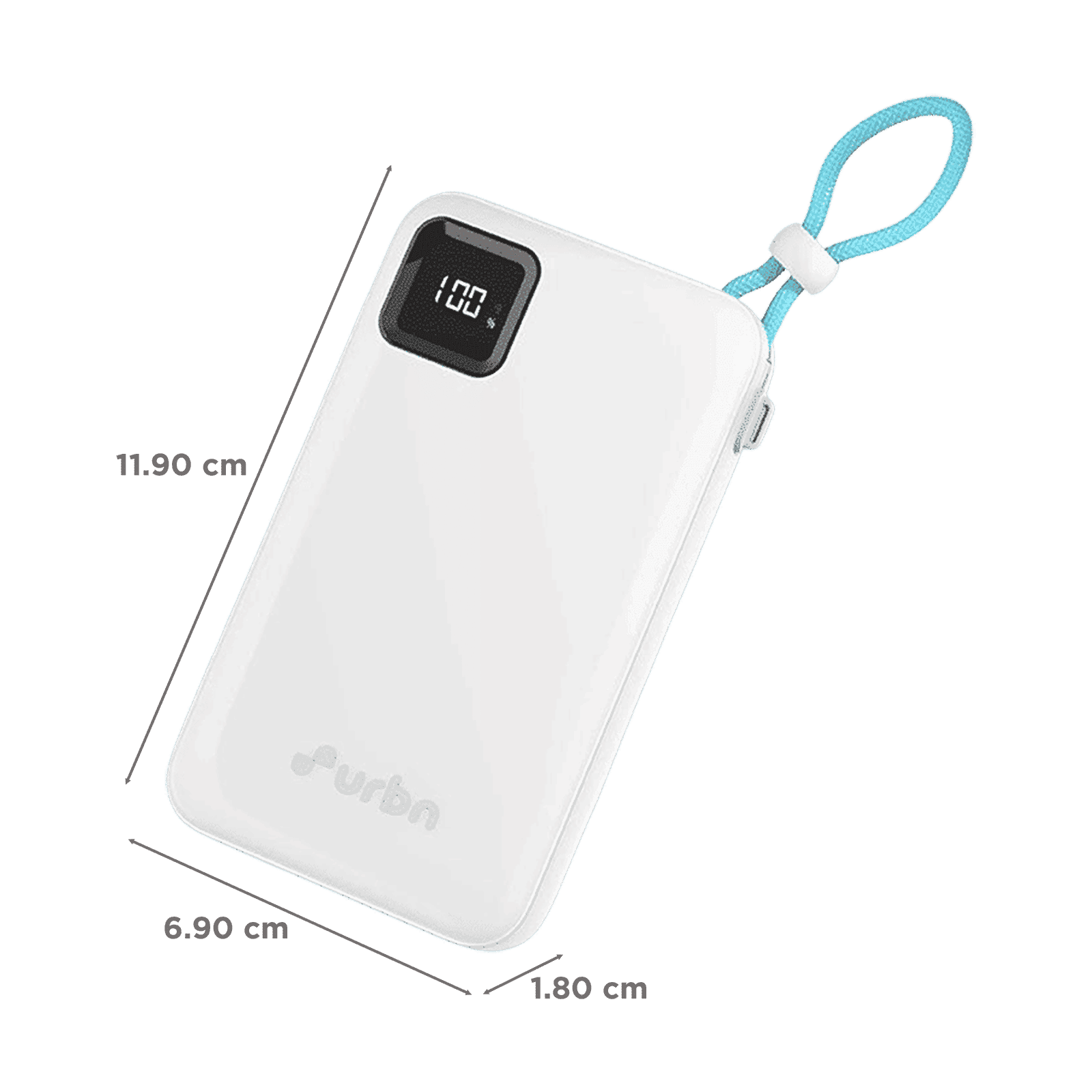 urbn Ultra Link 10000 mAh 22.5W Fast Charging Power Bank (2 Type C & 1 Type A Port, 12 Layer Circuit Protection, White)_2