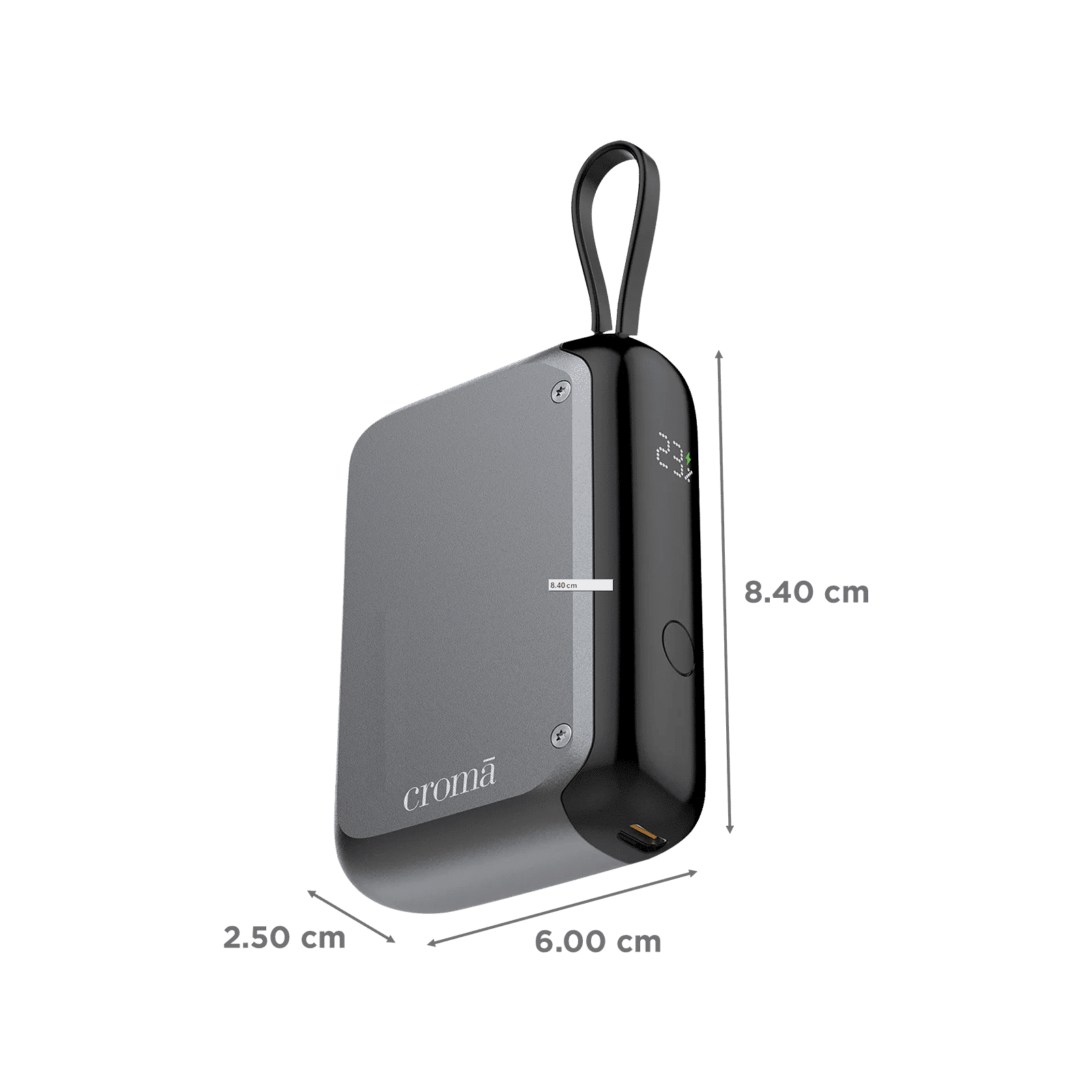 Croma 10000 mAh 30W Fast Charging Power Bank (1 Type C Port, Multiple Security Protection, Black)_2