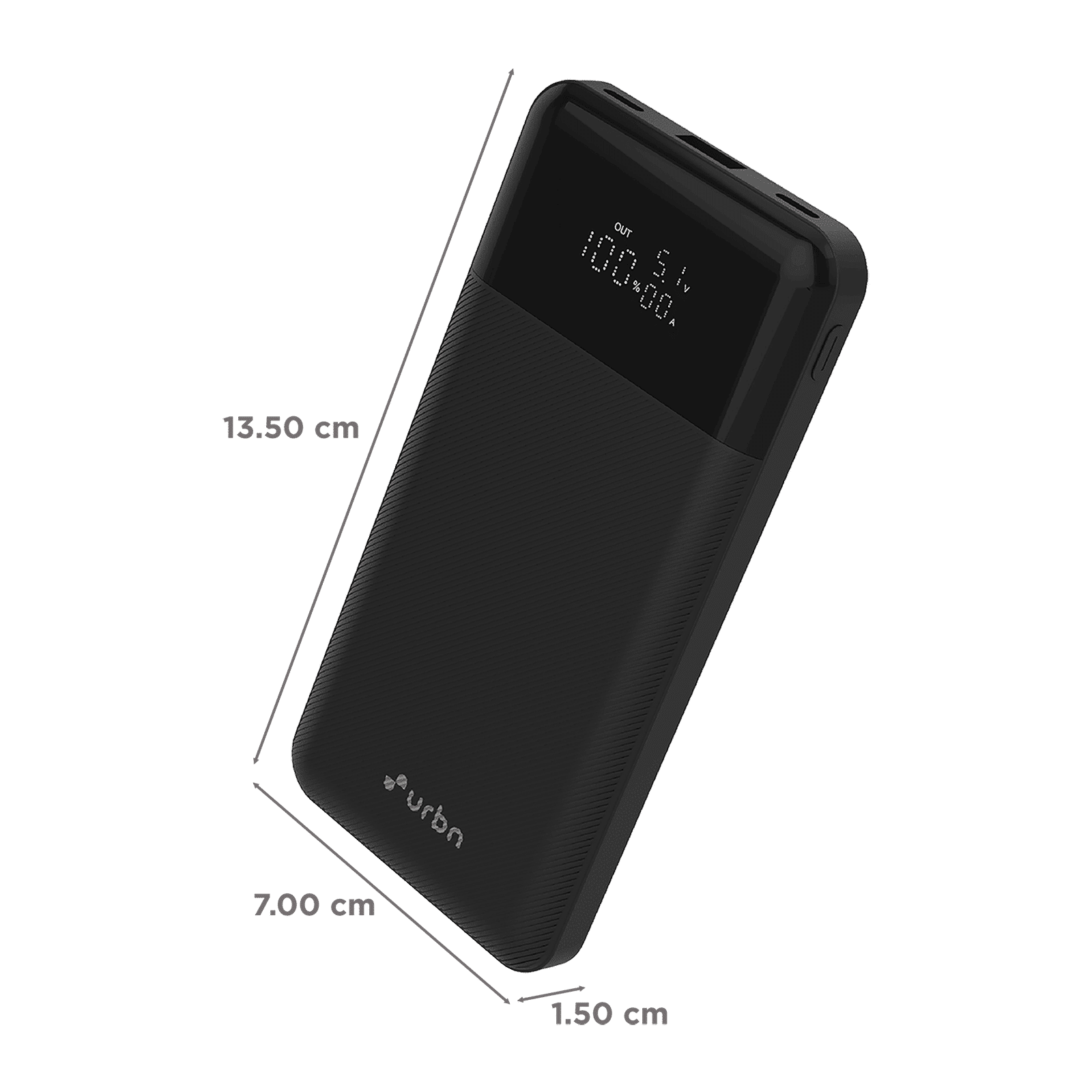 urbn Edge 10000 mAh 22.5W Fast Charging Power Bank (1 Type A & 2 Type C Port, 12 Layer Circuit Protection, Black)_2