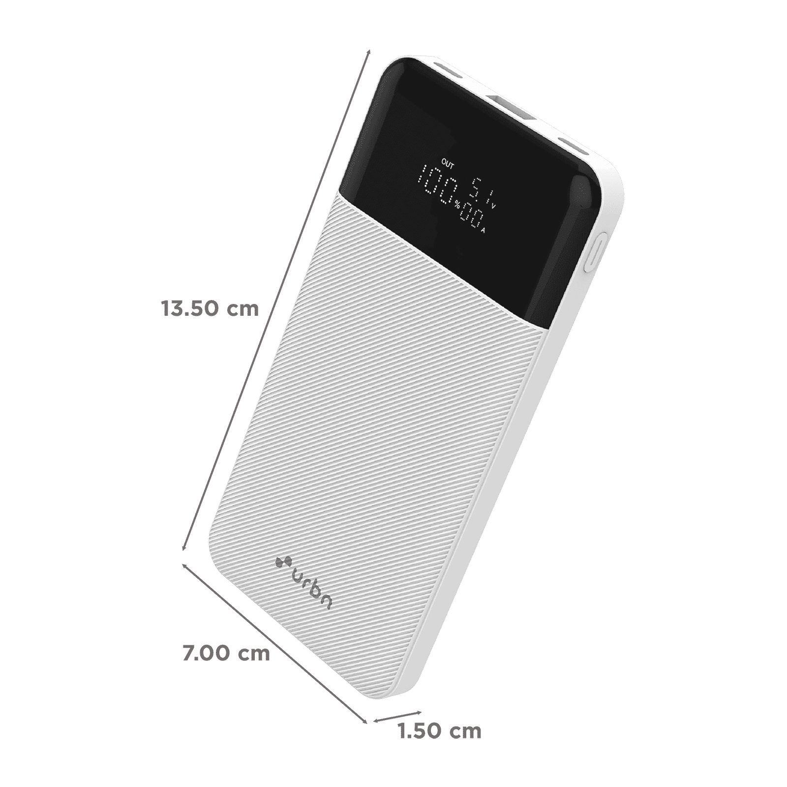 urbn Edge 10000 mAh 22.5W Fast Charging Power Bank (1 Type A & 2 Type C Port, 12 Layer Circuit Protection, White)_2