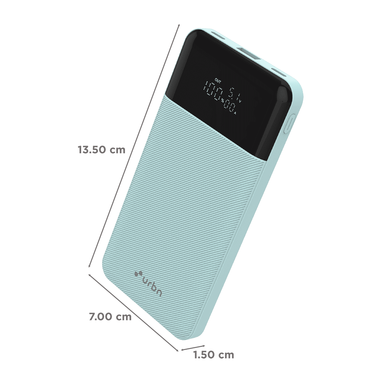 urbn Edge 10000 mAh 22.5W Fast Charging Power Bank (1 Type A & 2 Type C Port, 12 Layer Circuit Protection, Teal)_2