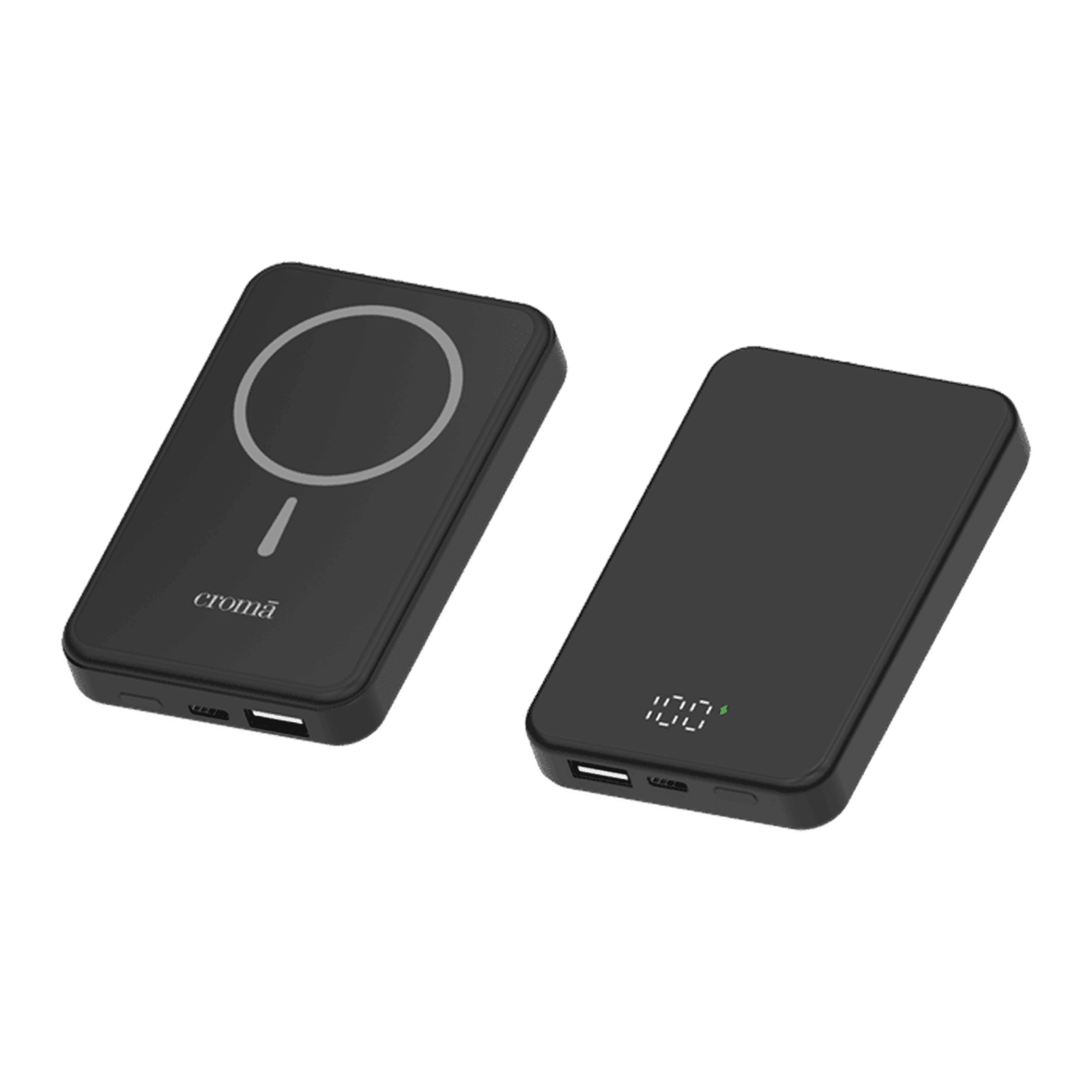 Croma 10000 mAh 22.5W Fast Charging Power Bank (1 Type A & 1 Type C Ports, Aluminium Casing, Magsafe Compatible, Black) Croma 10000 mAh 22.5W Fast Charging Power Bank (1 Type A & 1 Type C Ports, Aluminium Casing, Magsafe Compatible, Black)_2