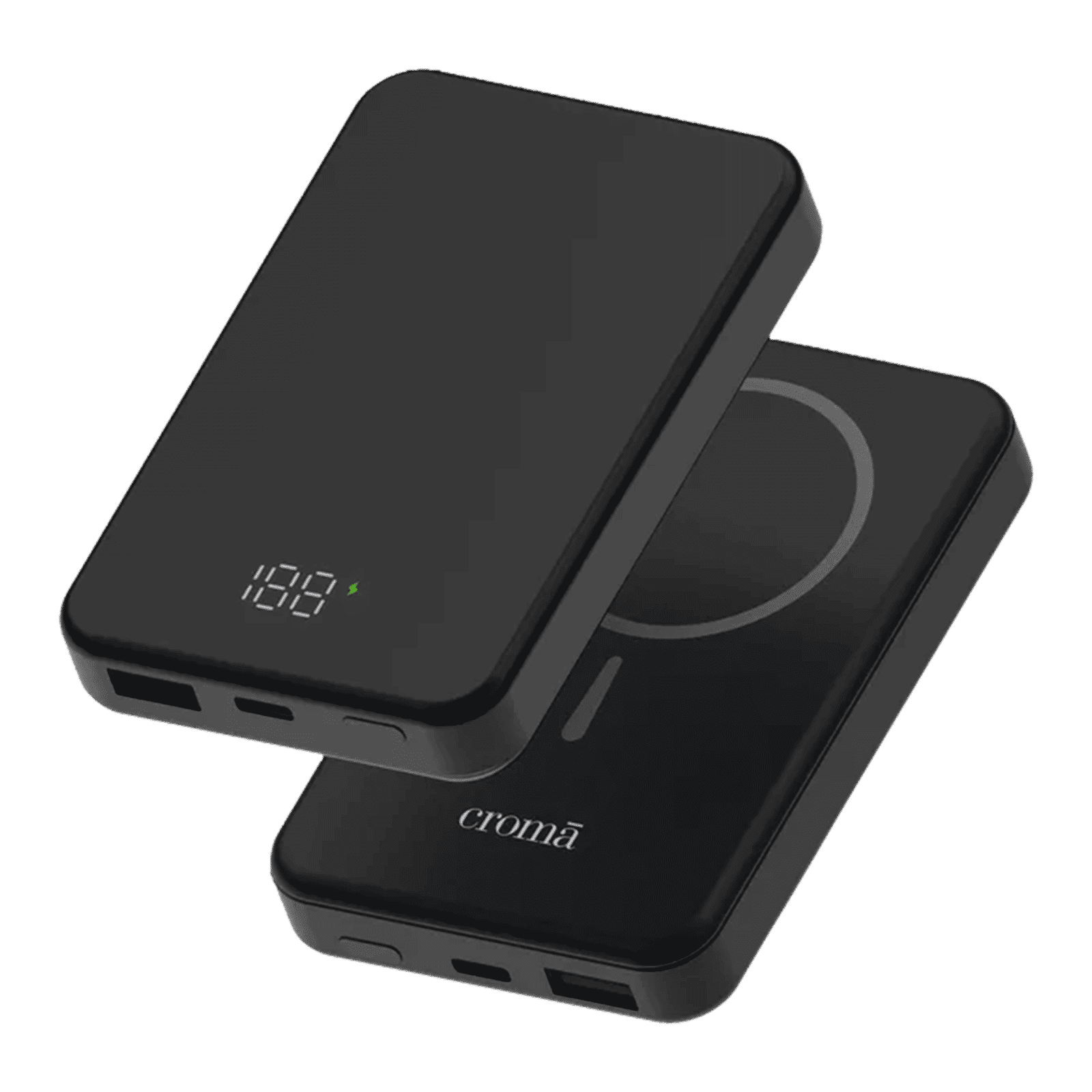 Croma 10000 mAh 22.5W Fast Charging Power Bank (1 Type A & 1 Type C Ports, Aluminium Casing, Magsafe Compatible, Black) Croma 10000 mAh 22.5W Fast Charging Power Bank (1 Type A & 1 Type C Ports, Aluminium Casing, Magsafe Compatible, Black)_3