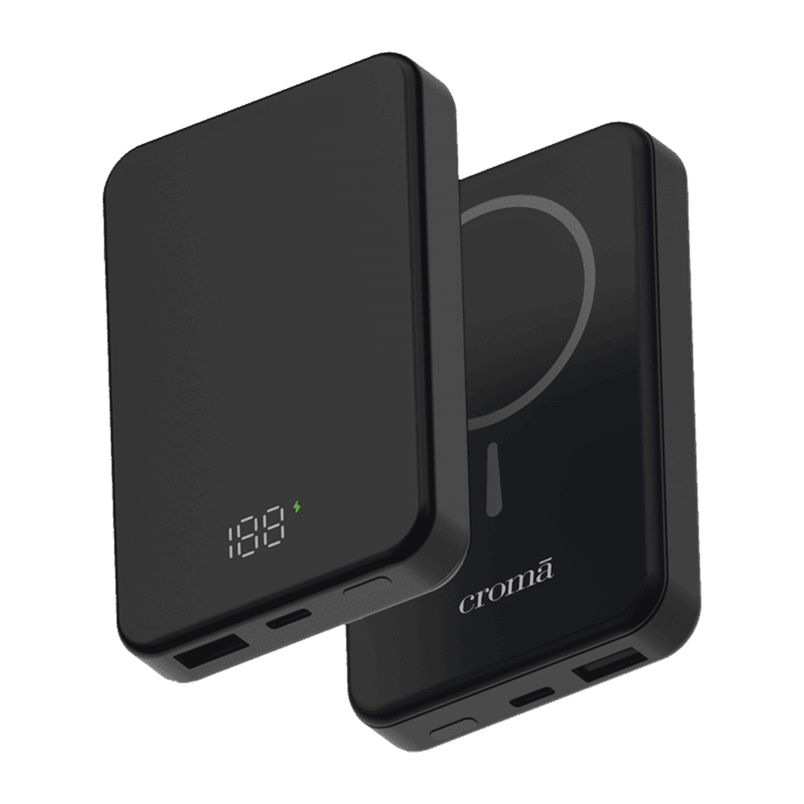 Croma 10000 mAh 22.5W Fast Charging Power Bank (1 Type A & 1 Type C Ports, Aluminium Casing, Magsafe Compatible, Black) Croma 10000 mAh 22.5W Fast Charging Power Bank (1 Type A & 1 Type C Ports, Aluminium Casing, Magsafe Compatible, Black)_4