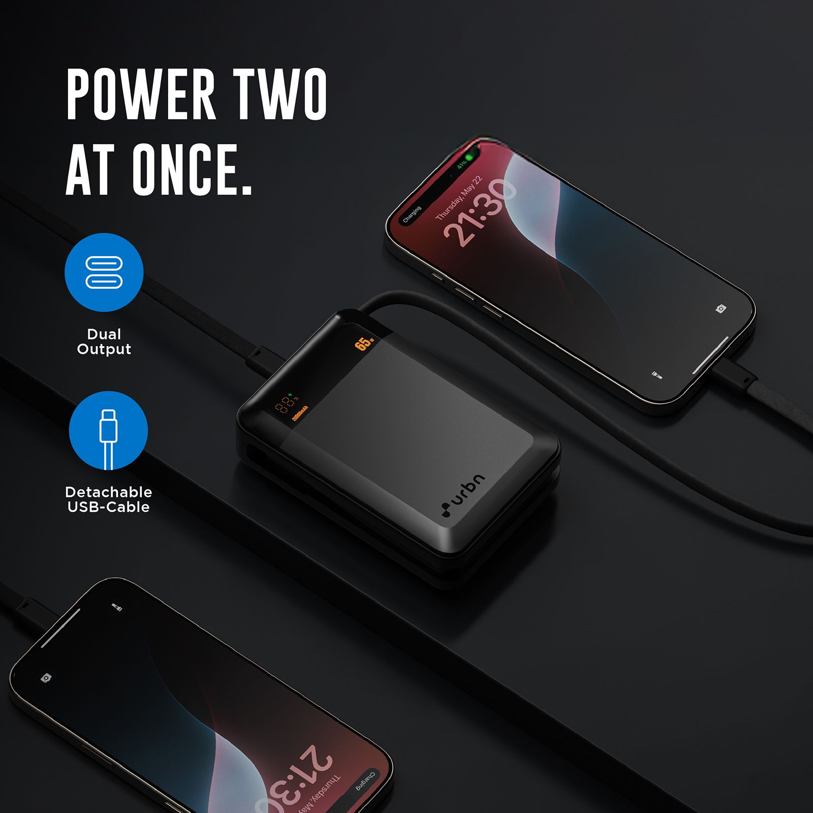 urbn Ultra Volt 20000 mAh 65W Fast Charging Power Bank (2 Type C Port, 12 Layer Circuit Protection, Grey) urbn Ultra Volt 20000 mAh 65W Fast Charging Power Bank (2 Type C Port, 12 Layer Circuit Protection, Grey)_6