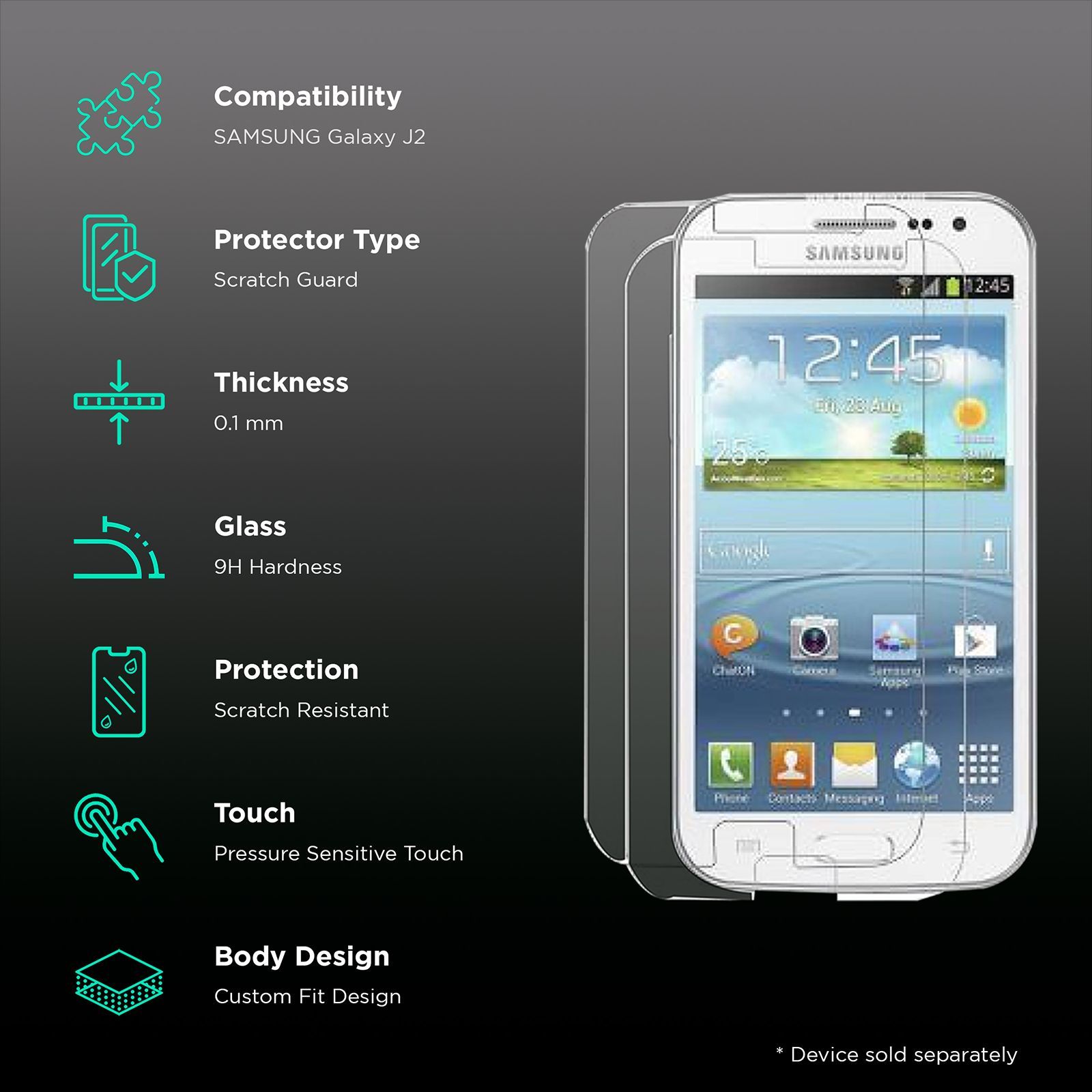 scratchgard Ultra Clear Screen Protector for SAMSUNG Galaxy J2 (Self Adhesive)_3