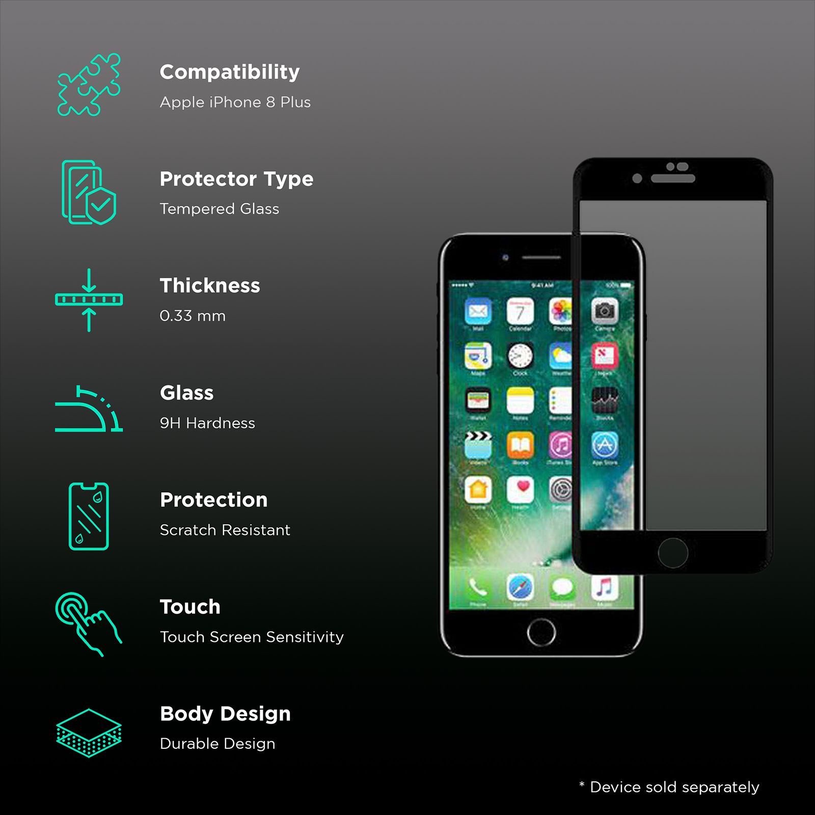 stuffcool MGGP3DIP8P 3D Full Screen Tempered Glass for Apple iPhone 8 Plus (Bubble Free Installation)_2