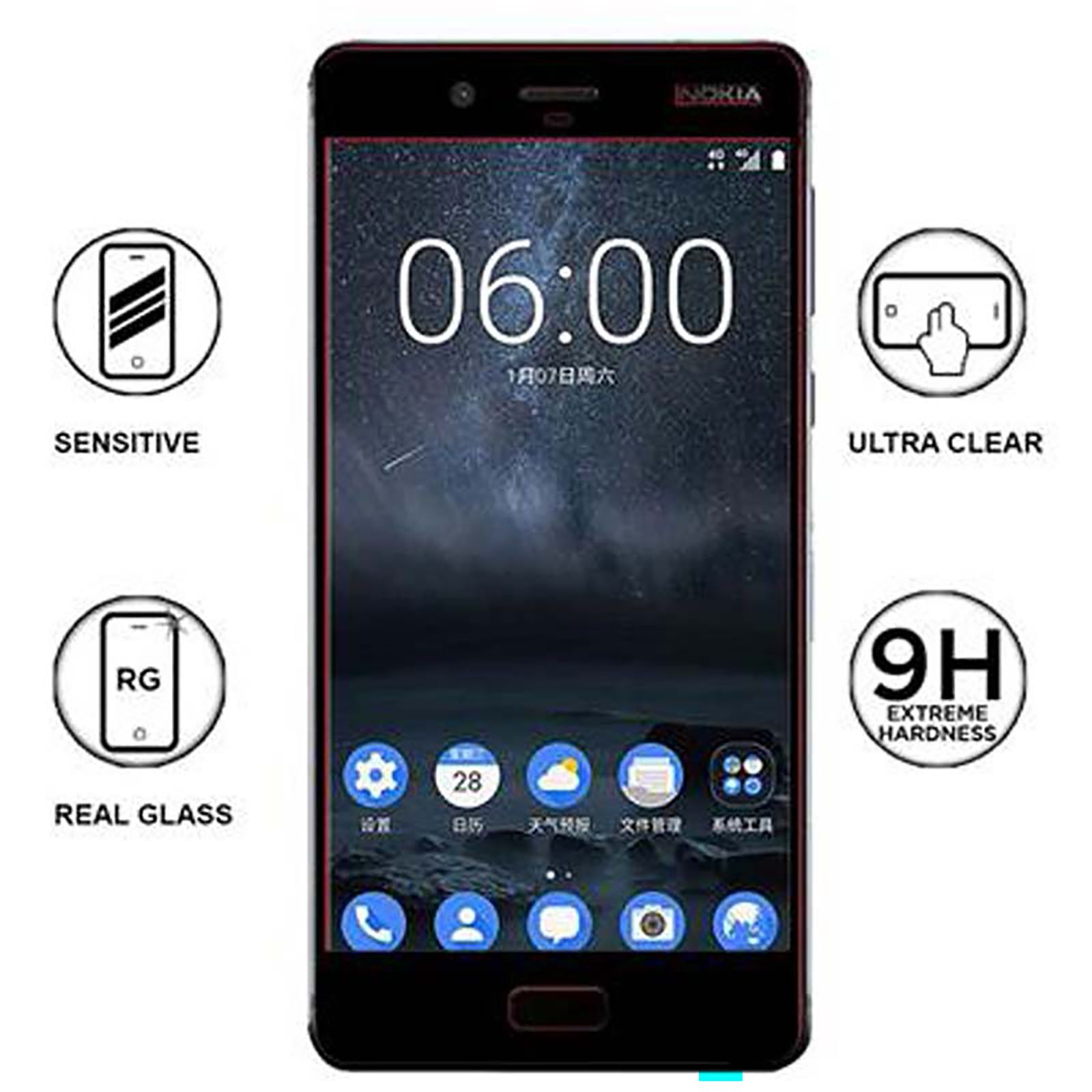 stuffcool Mighty 2.5D Tempered Glass for Nokia 8 (9H Hardness)_4