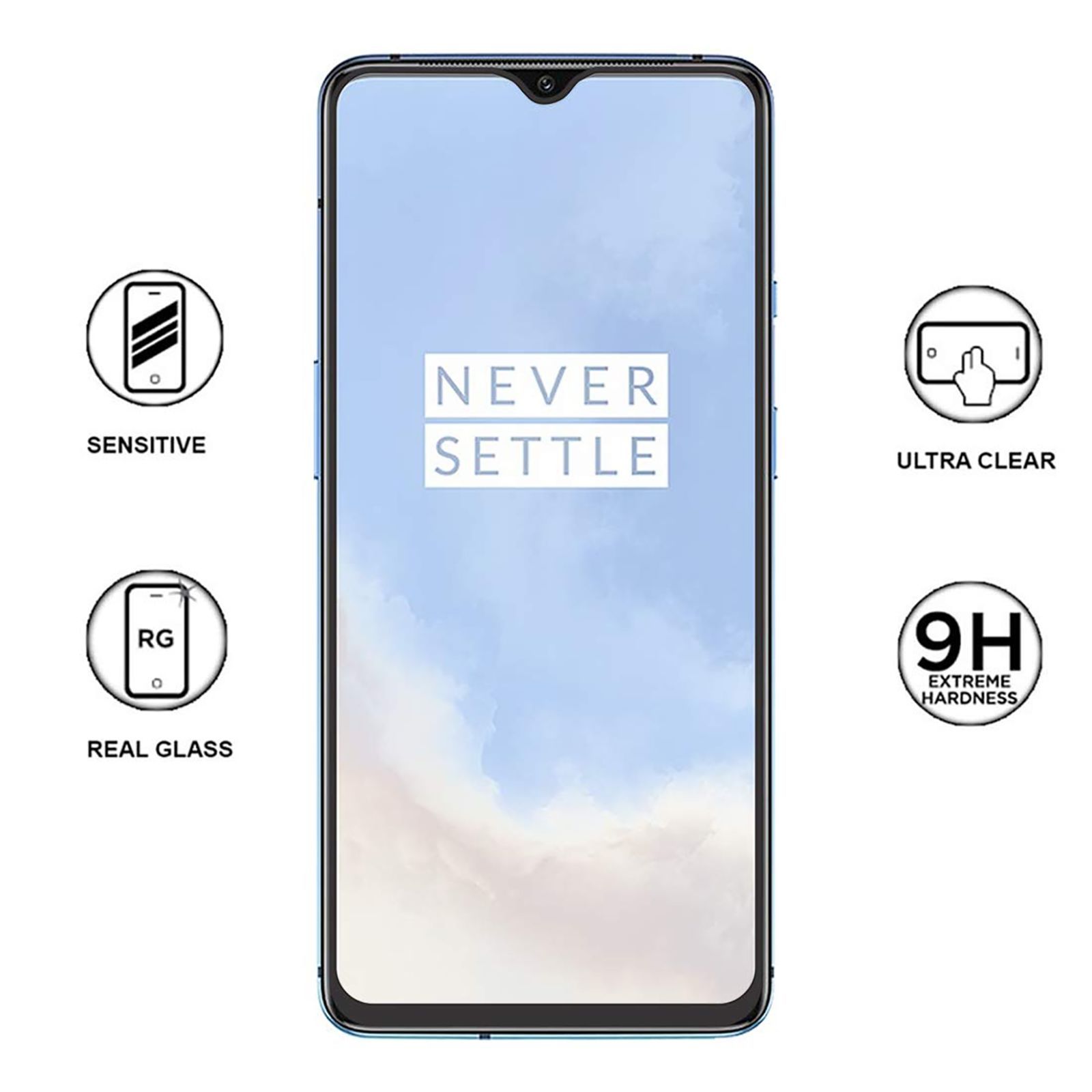 stuffcool Mighty 2.5D Screen Protector for OnePlus 7T (9H Surface Hardness)_4